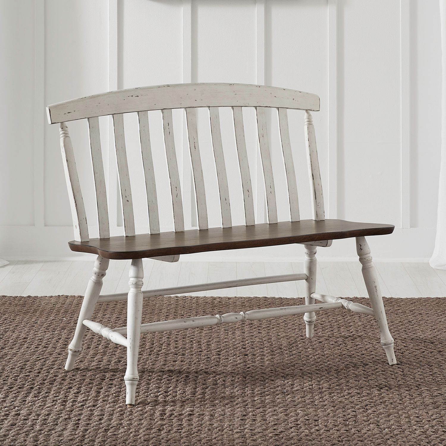 Al Fresco Wood Slat Back Bench