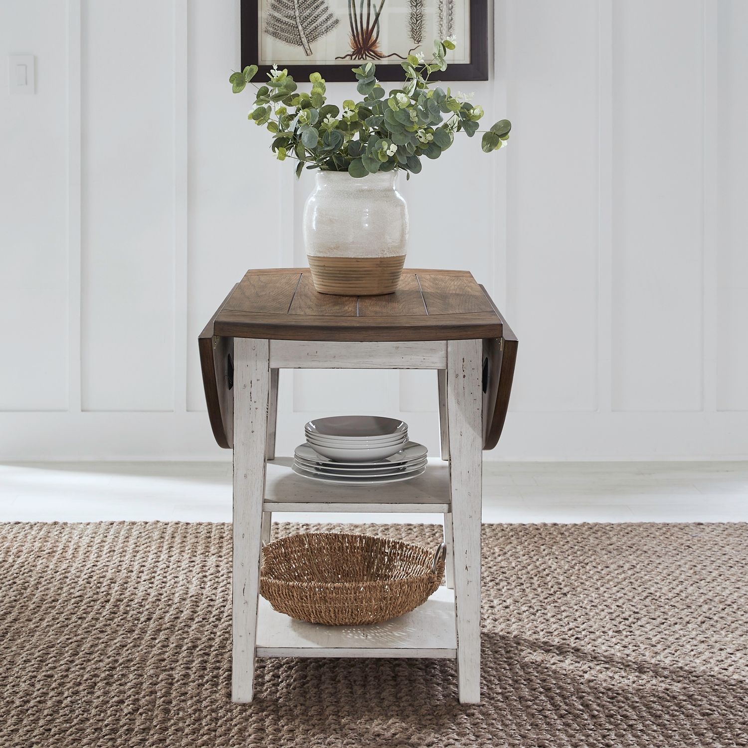 Al Fresco Round Wood Drop Leaf Dining Table