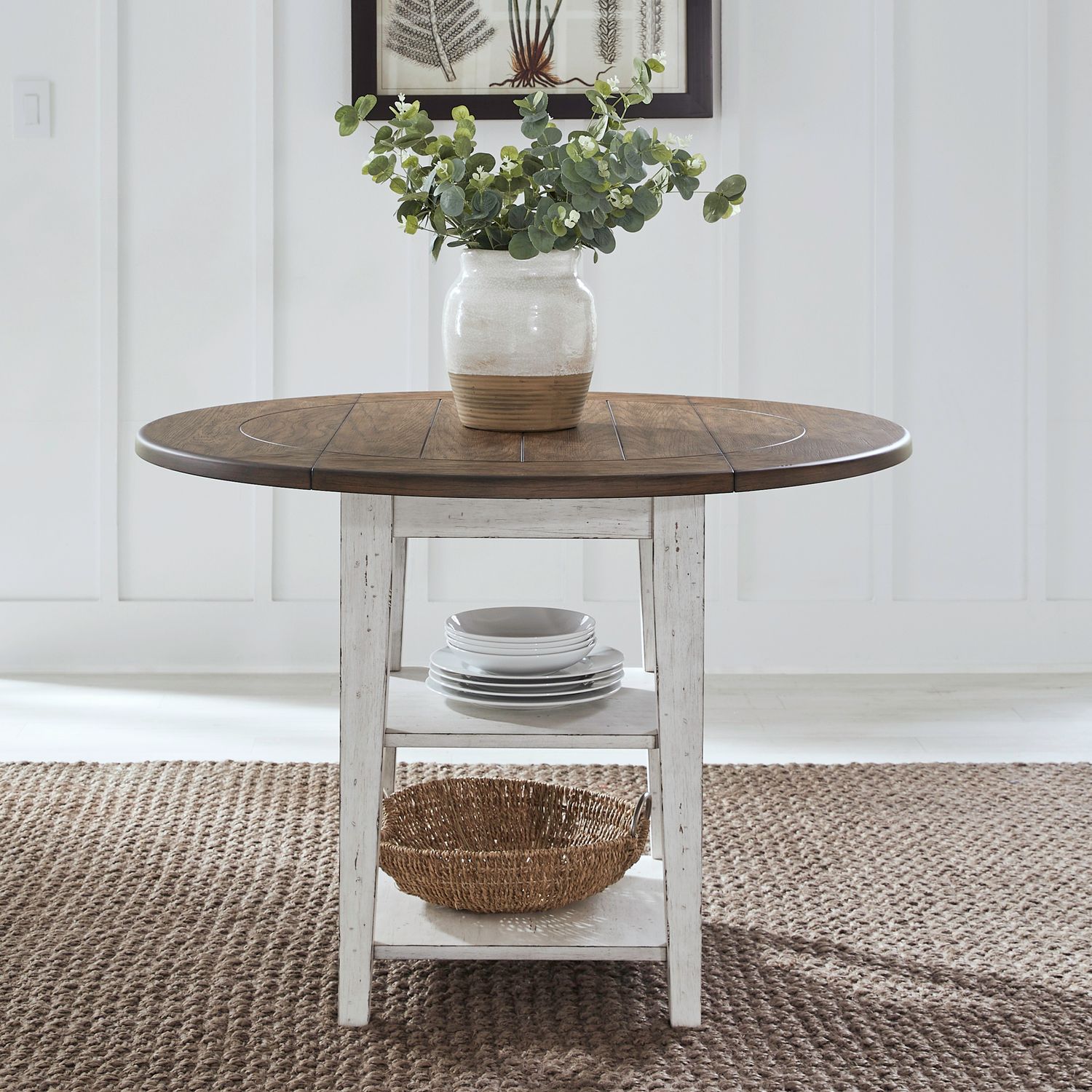 Al Fresco Round Drop Leaf Dining Set – Wood Table & Chairs