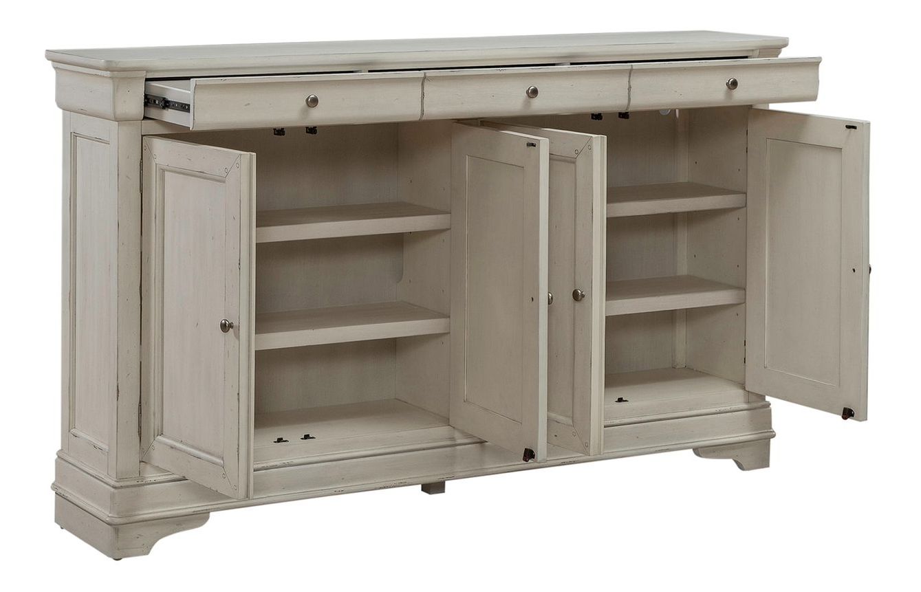 Morrow Bay Wood 4-Door 3-Drawer Hall Buffet