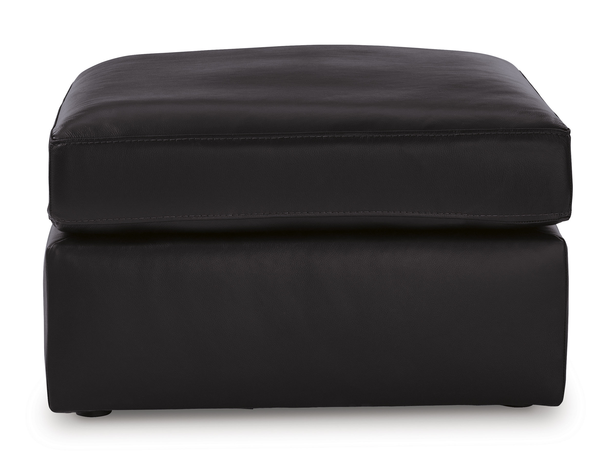 Modmax II 40" Square Oversized Ottoman - Sleek Black Faux Leather