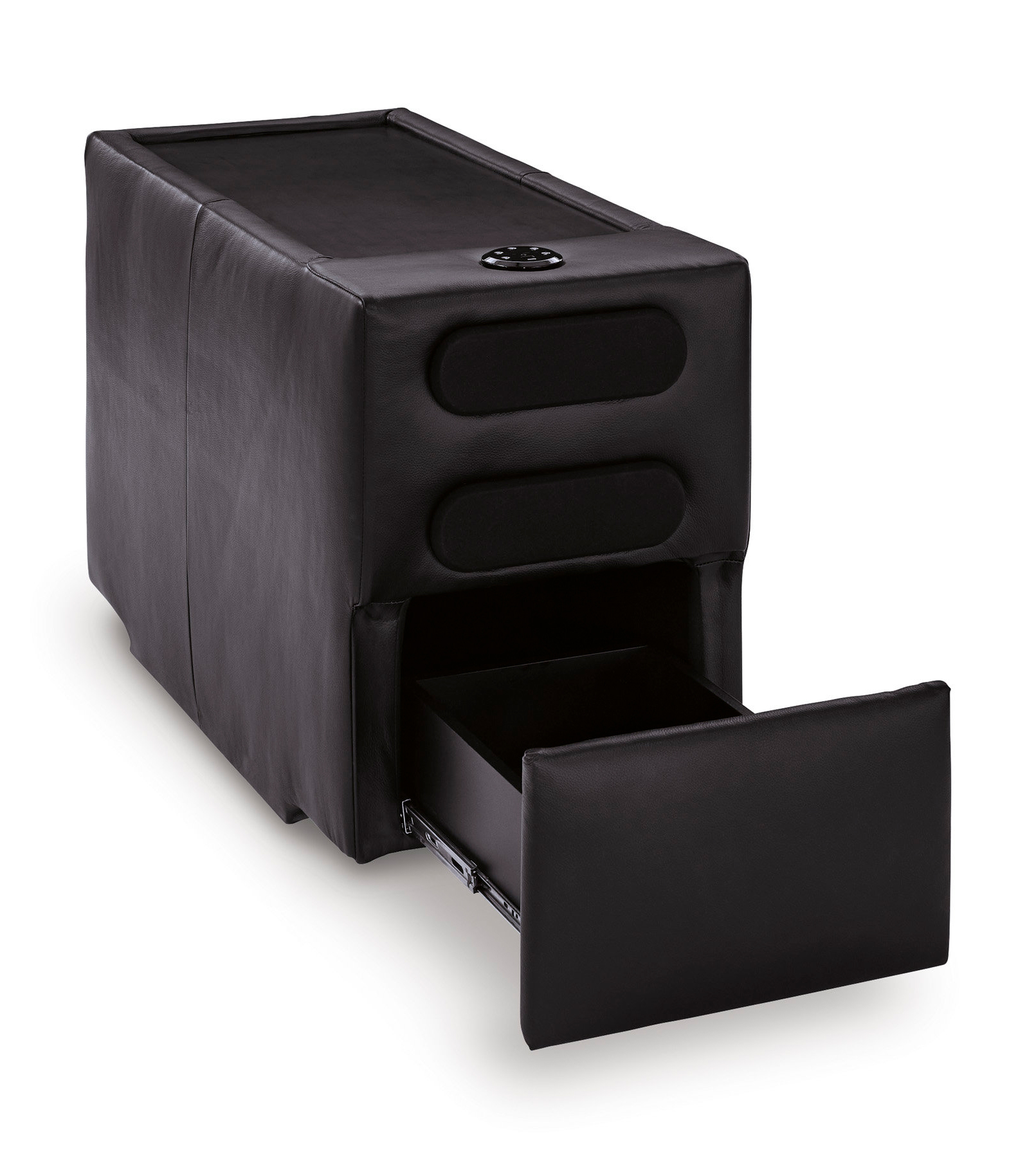 ModMax II Leather 3-Piece Modular Loveseat with Audio Console