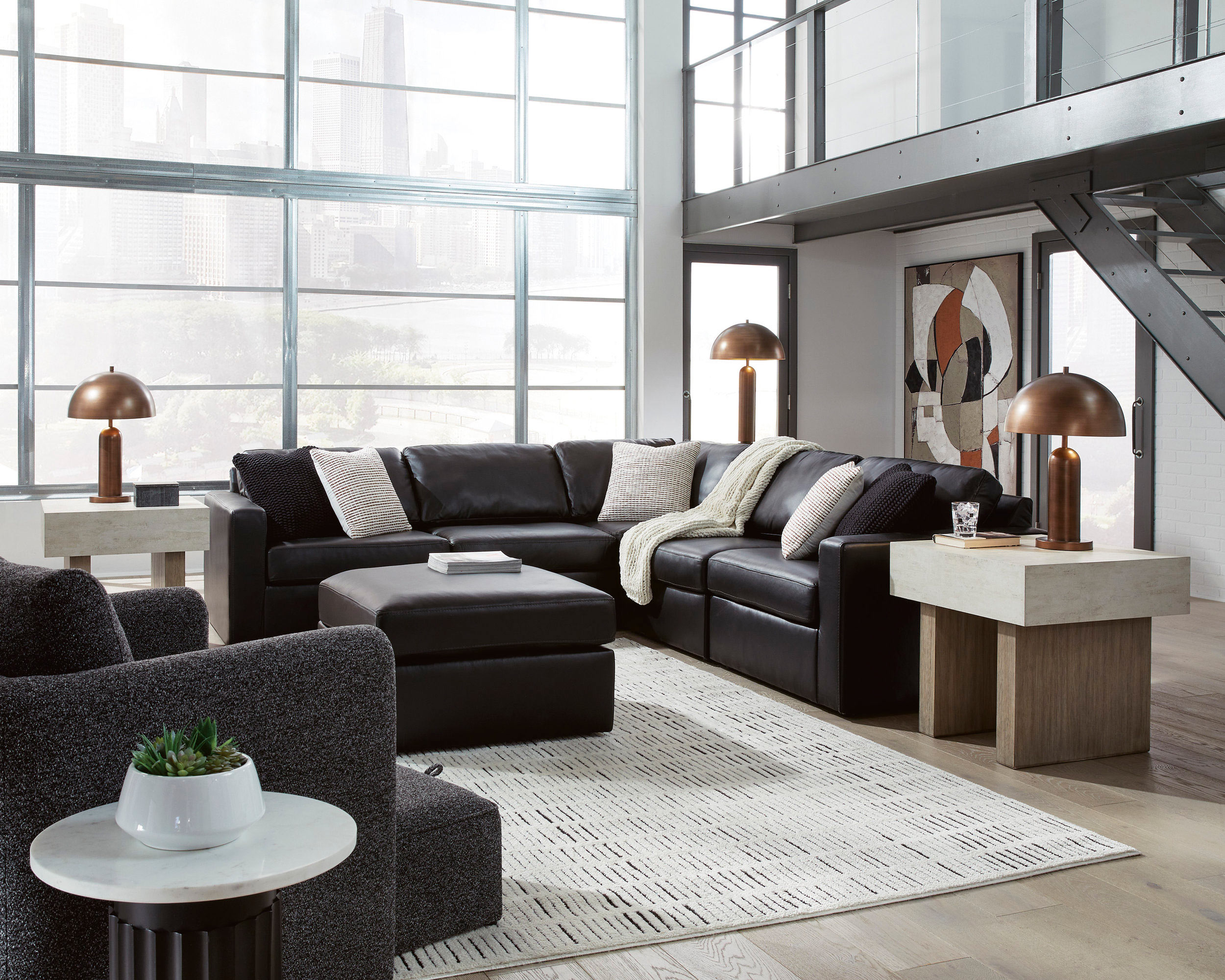 ModMax II L-Shaped Leather 5-Piece Sectional