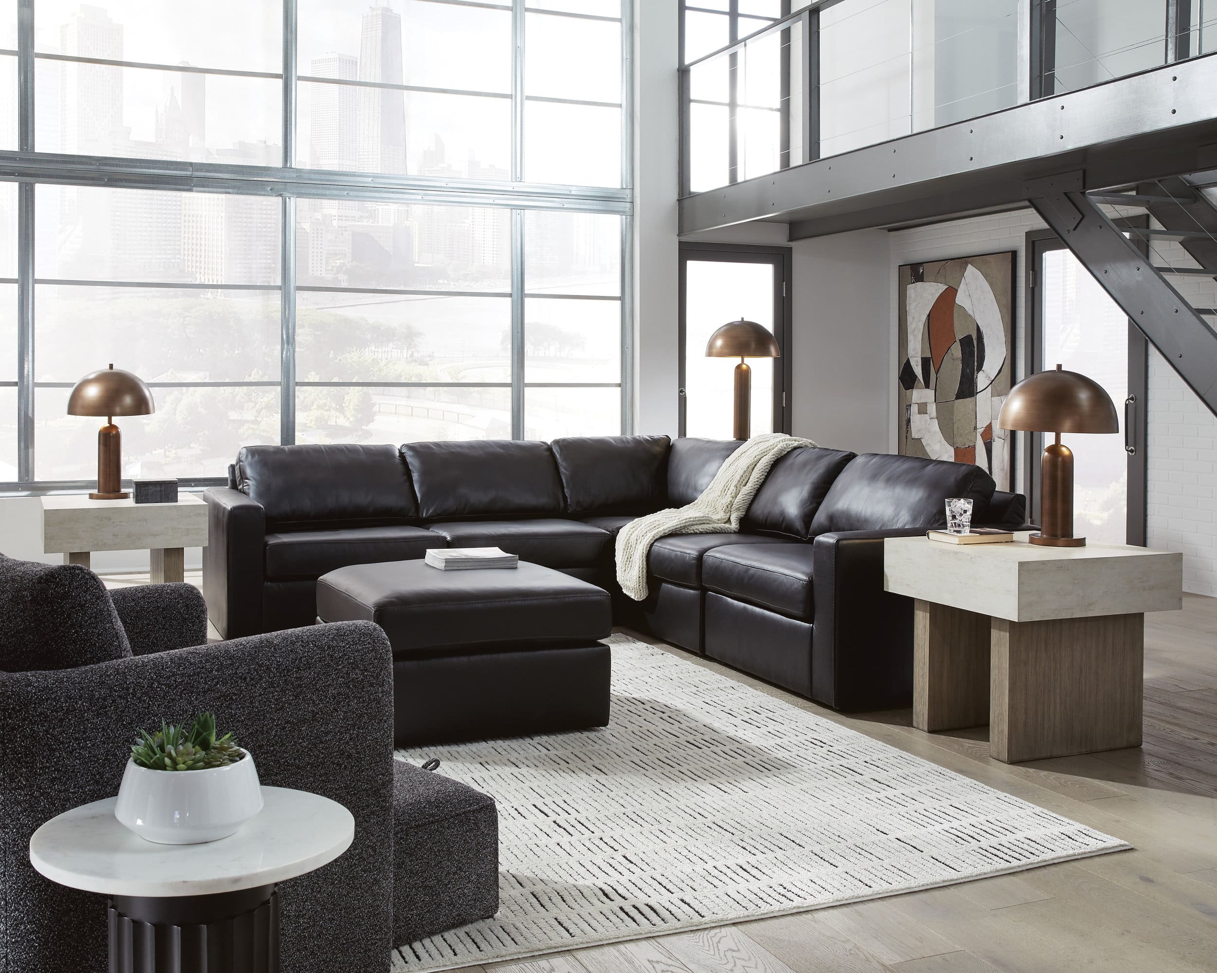 ModMax II L-Shaped Leather 5-Piece Sectional