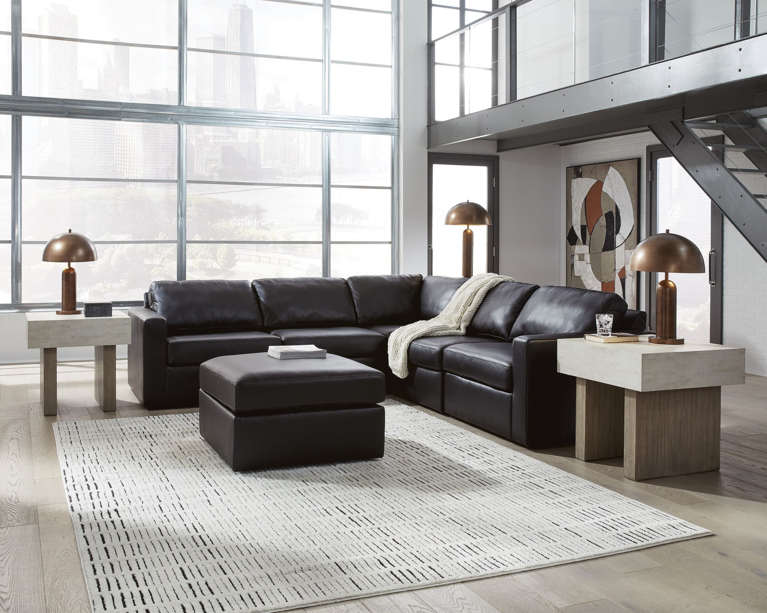 ModMax II L-Shaped Leather 5-Piece Sectional