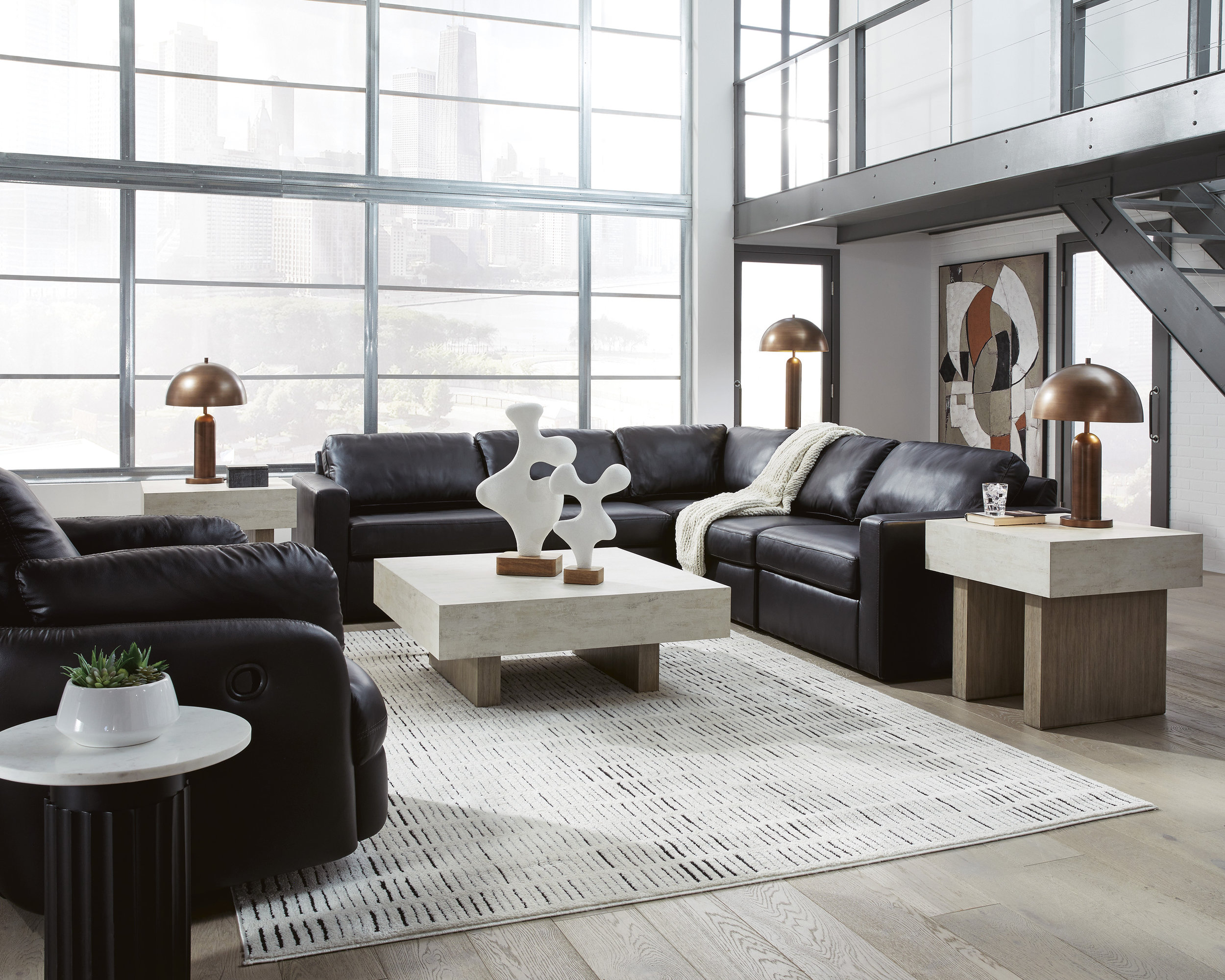 ModMax II L-Shaped Leather 5-Piece Sectional