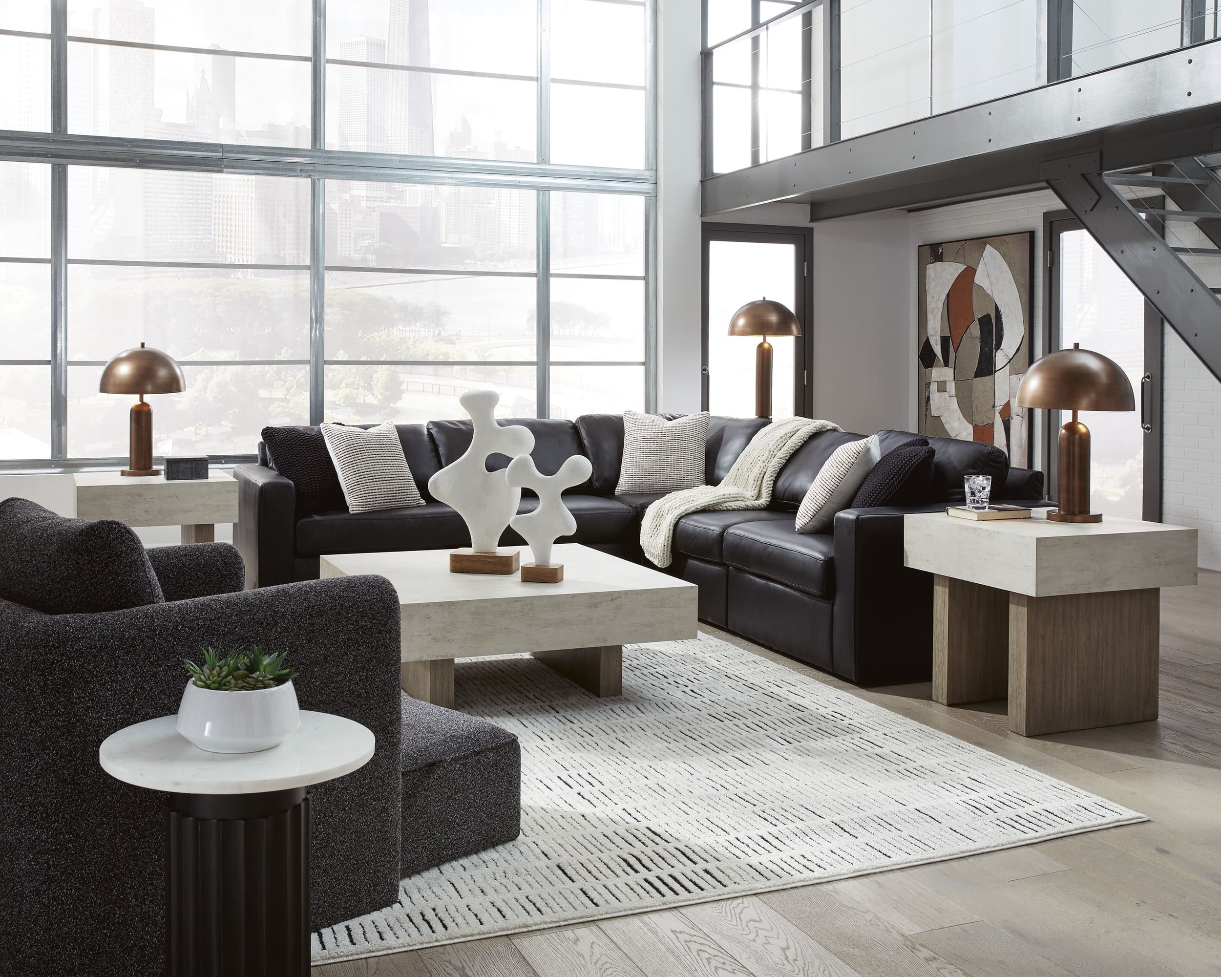 ModMax II L-Shaped Leather 5-Piece Sectional