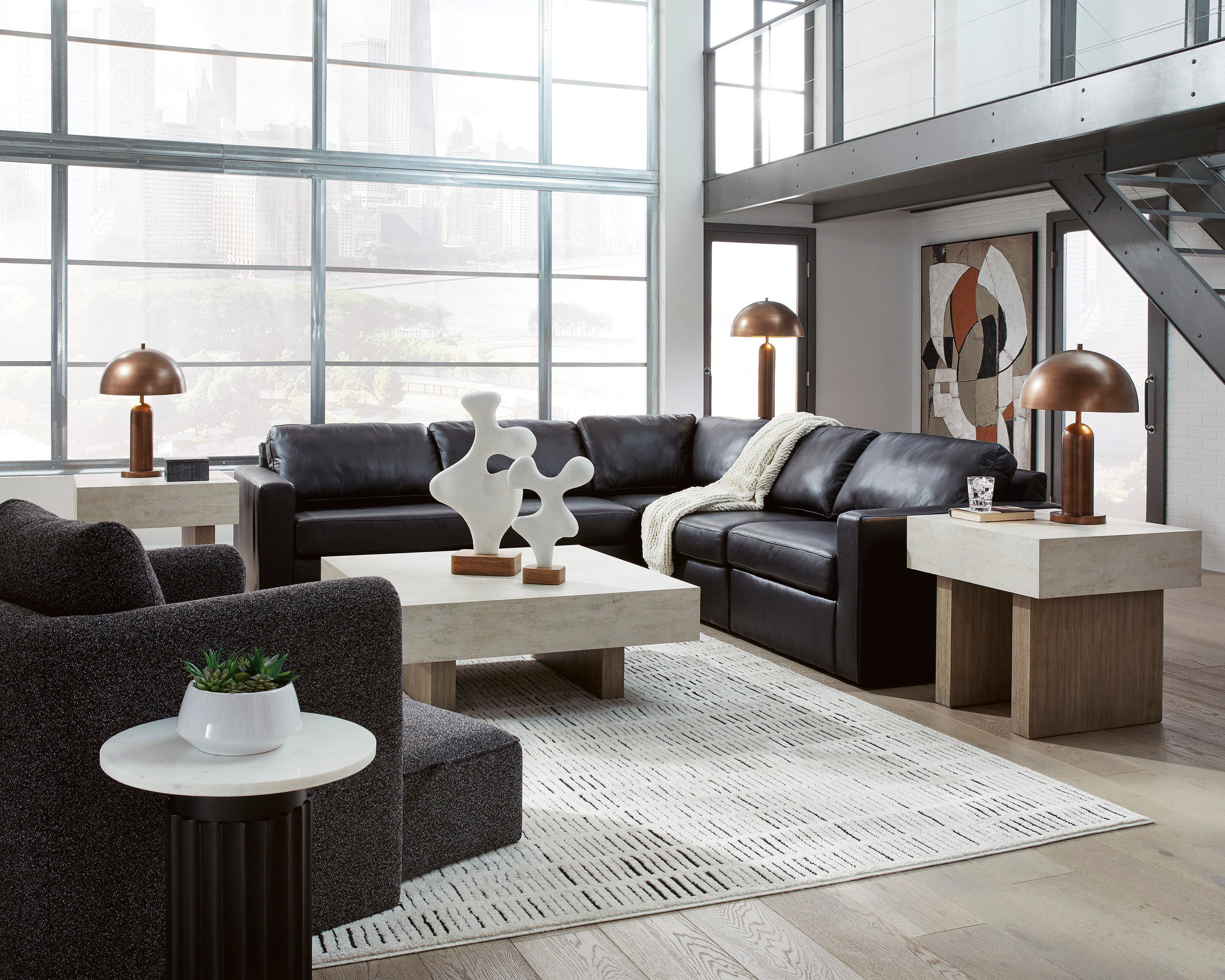 ModMax II L-Shaped Leather 5-Piece Sectional