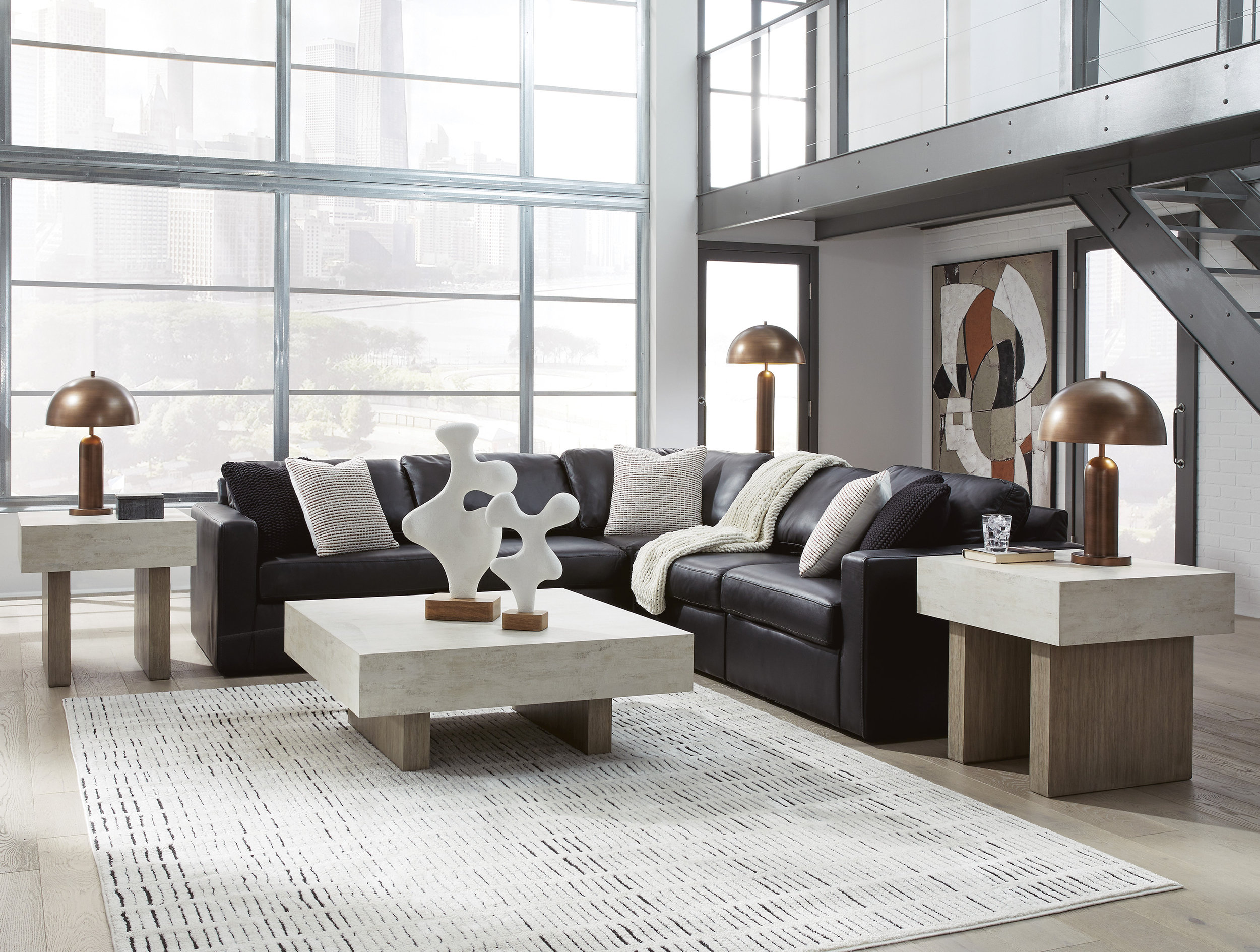 ModMax II L-Shaped Leather 5-Piece Sectional
