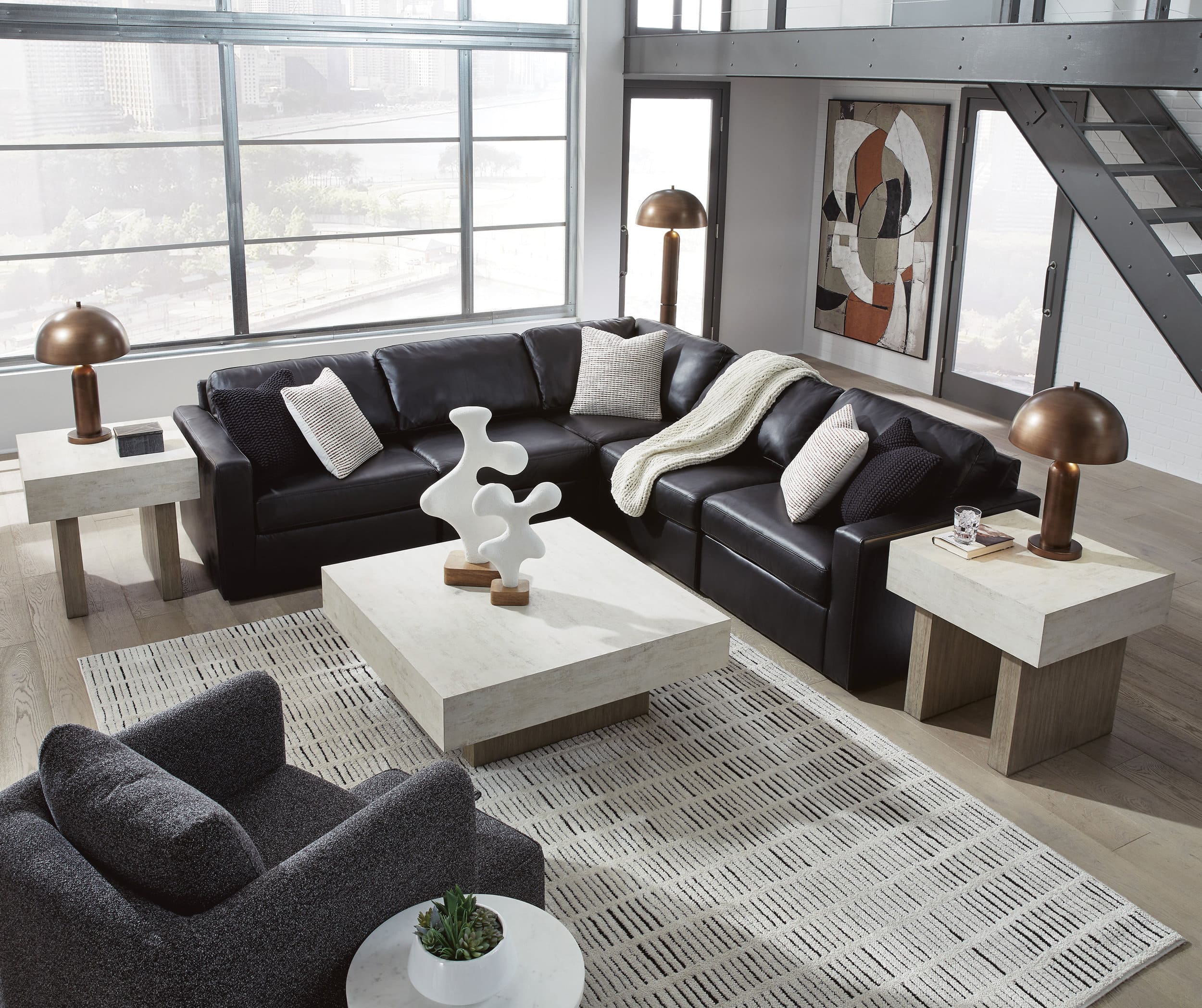 ModMax II L-Shaped Leather 5-Piece Sectional