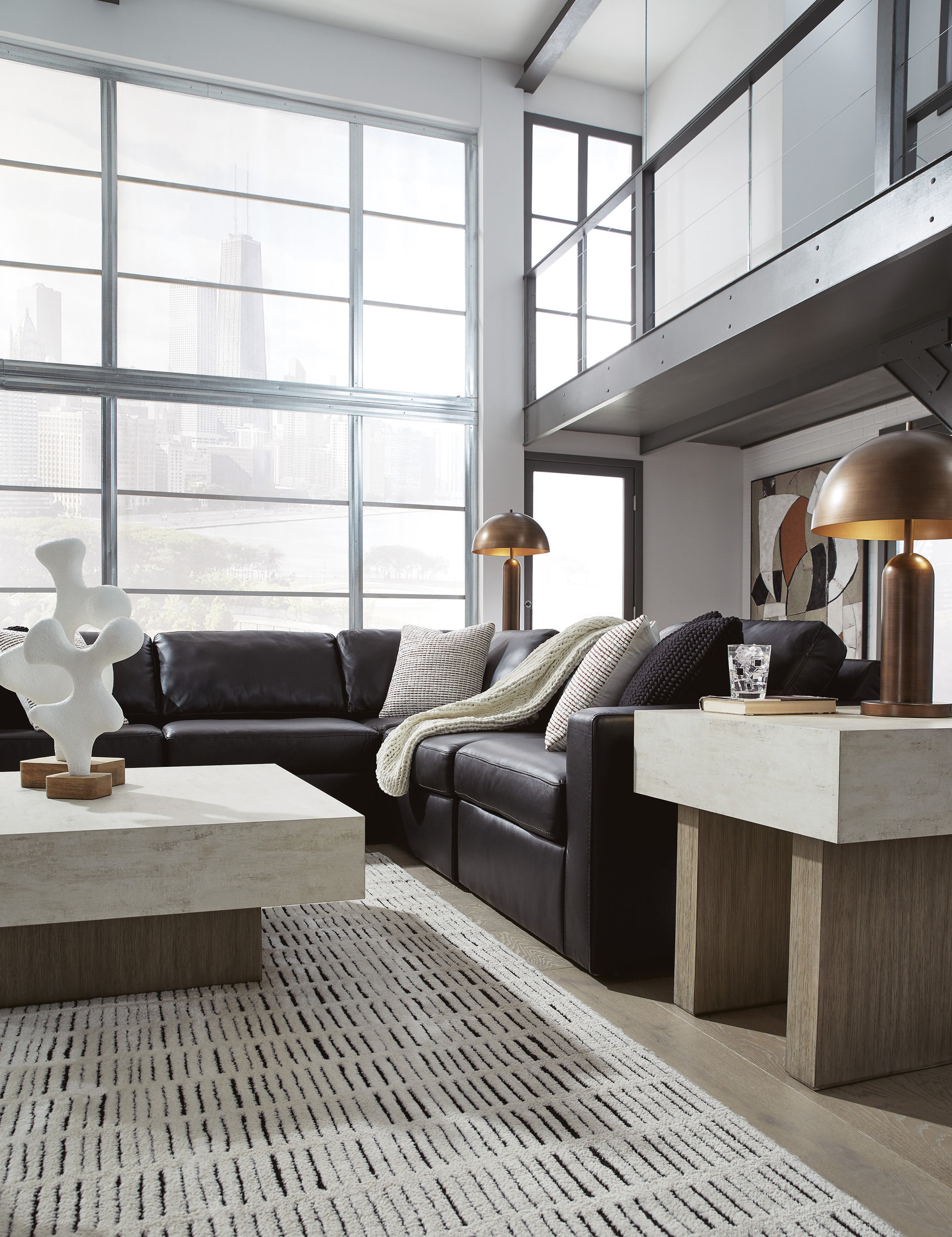 ModMax II L-Shaped Leather 5-Piece Sectional