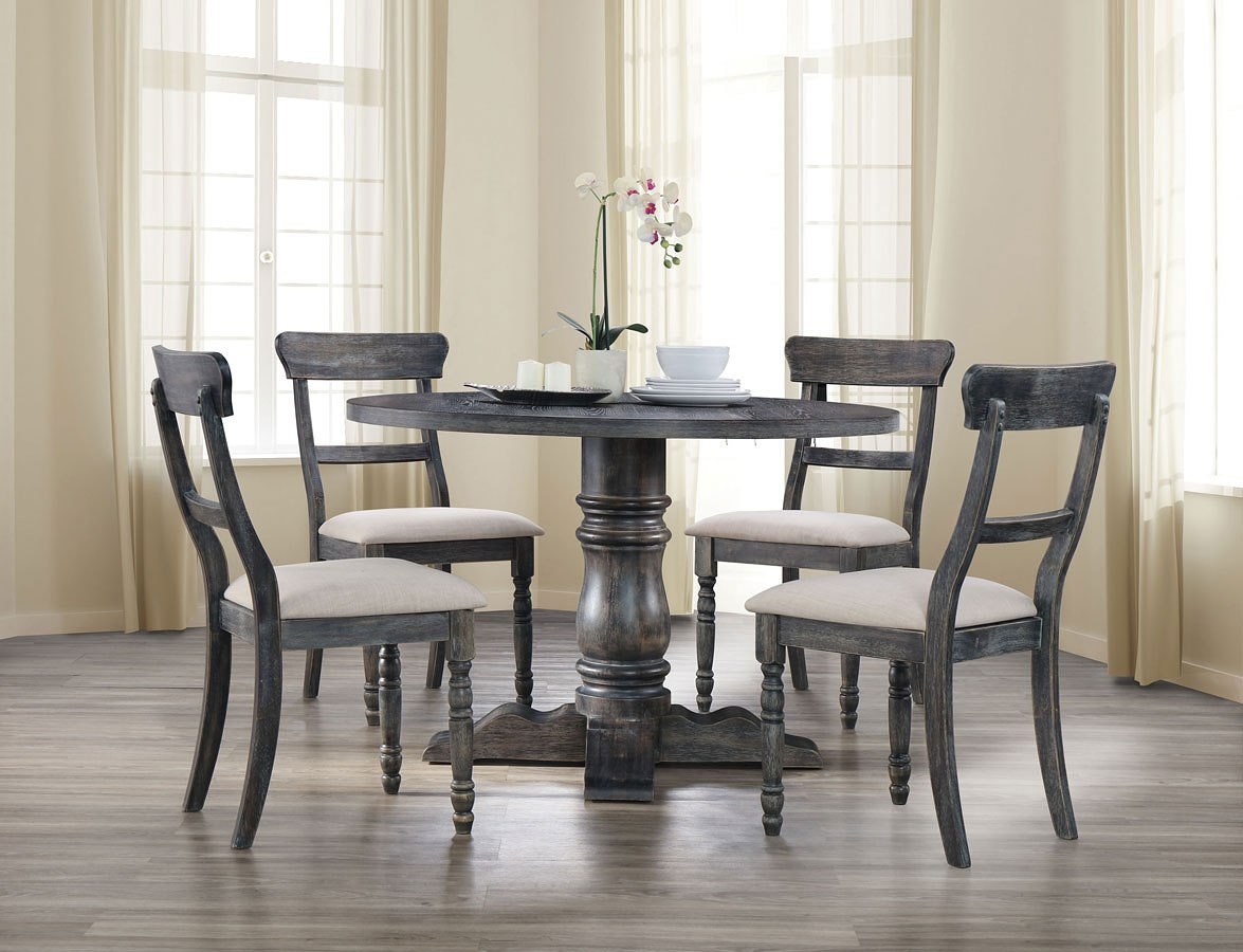 Leventis Fabric/Wood Round Dining Table