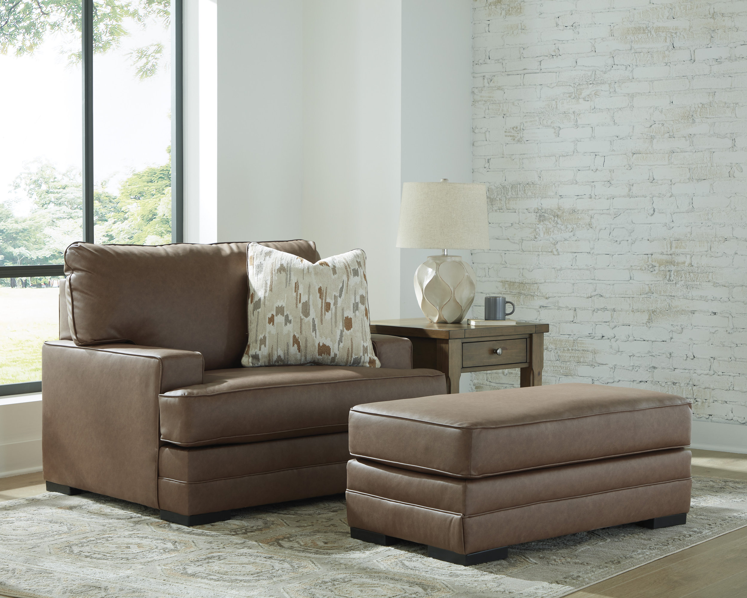 VillaCourt Faux Leather Chair & a Half