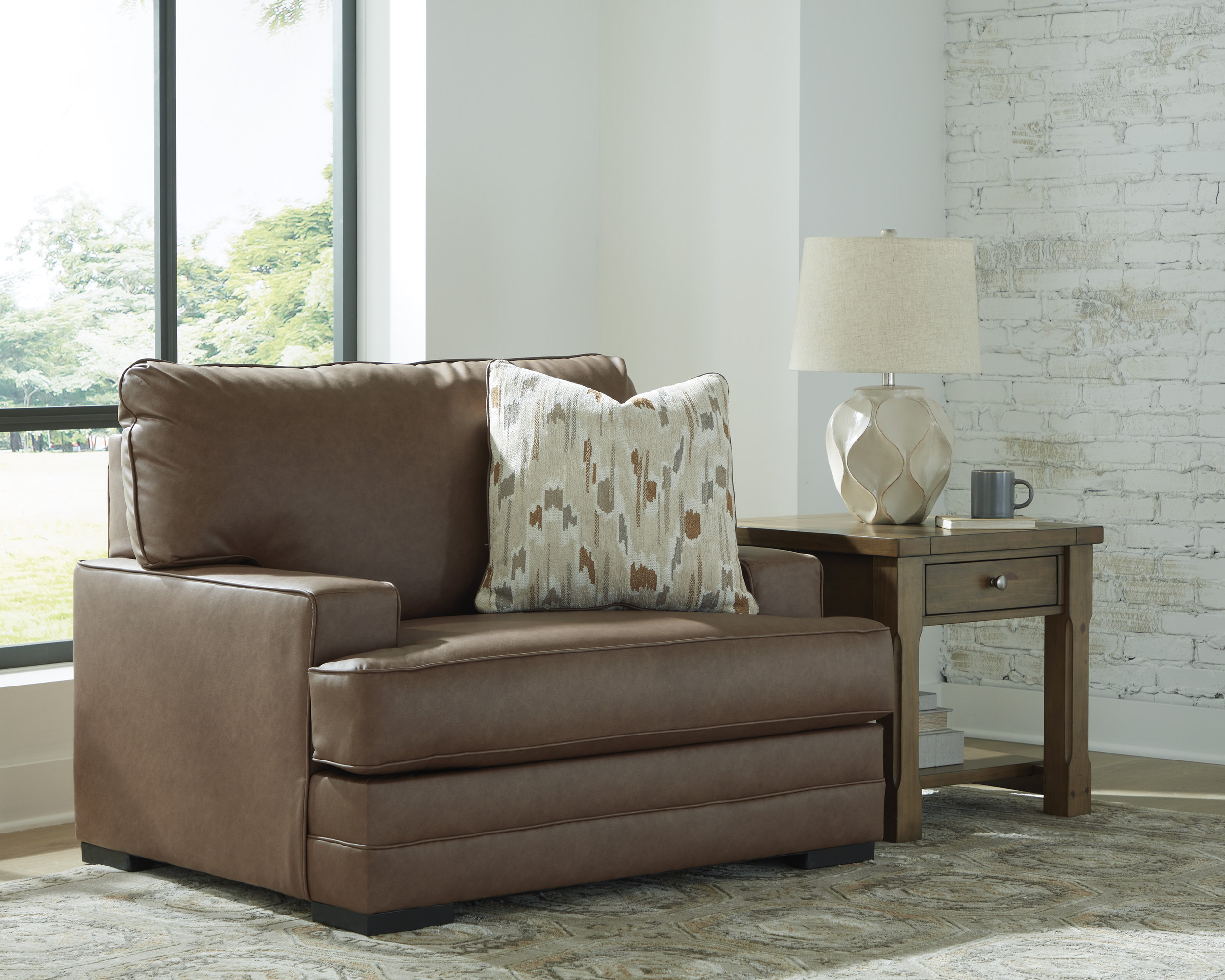 VillaCourt Faux Leather Chair & a Half