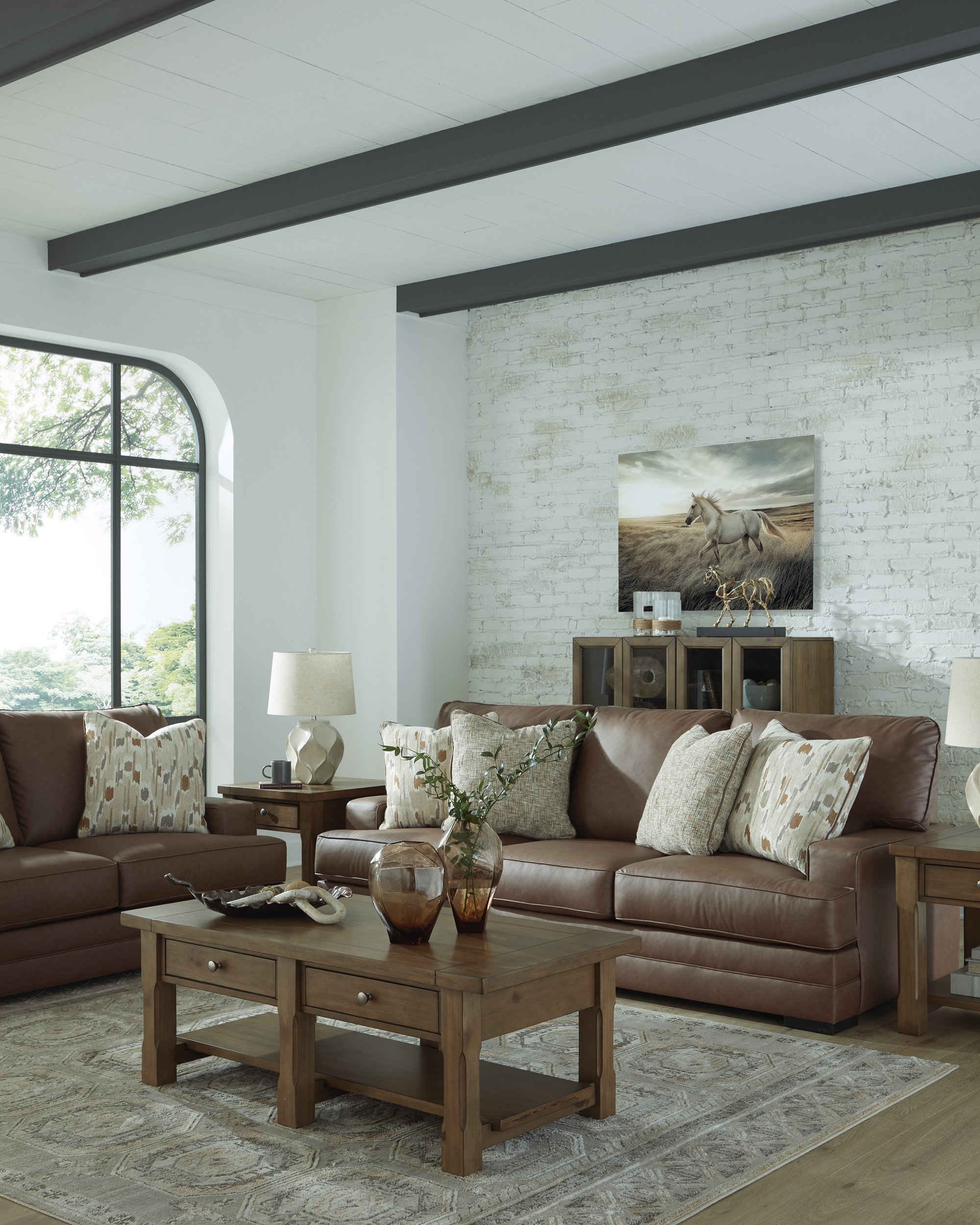 VillaCourt Faux Leather Sofa