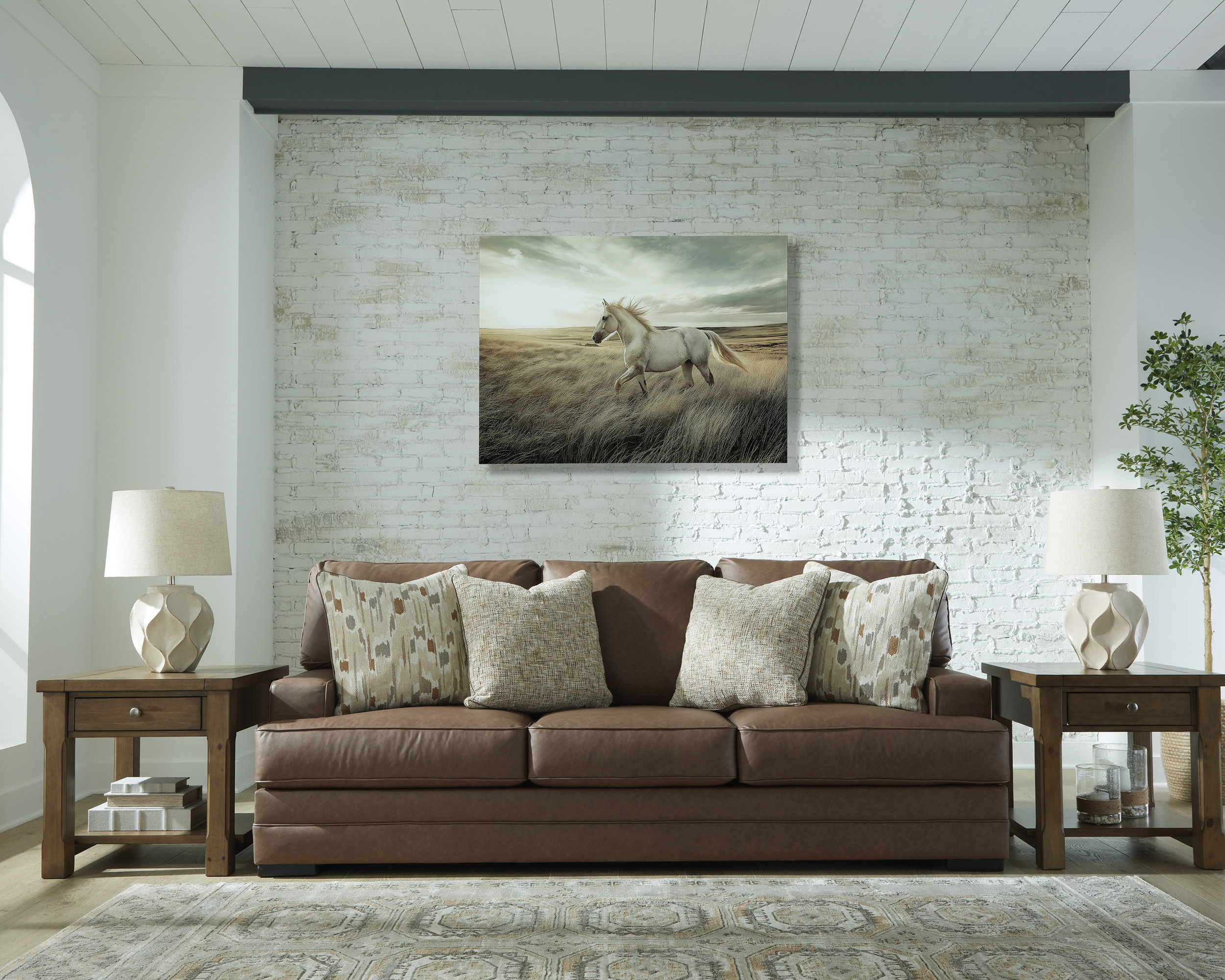 VillaCourt Faux Leather Sofa