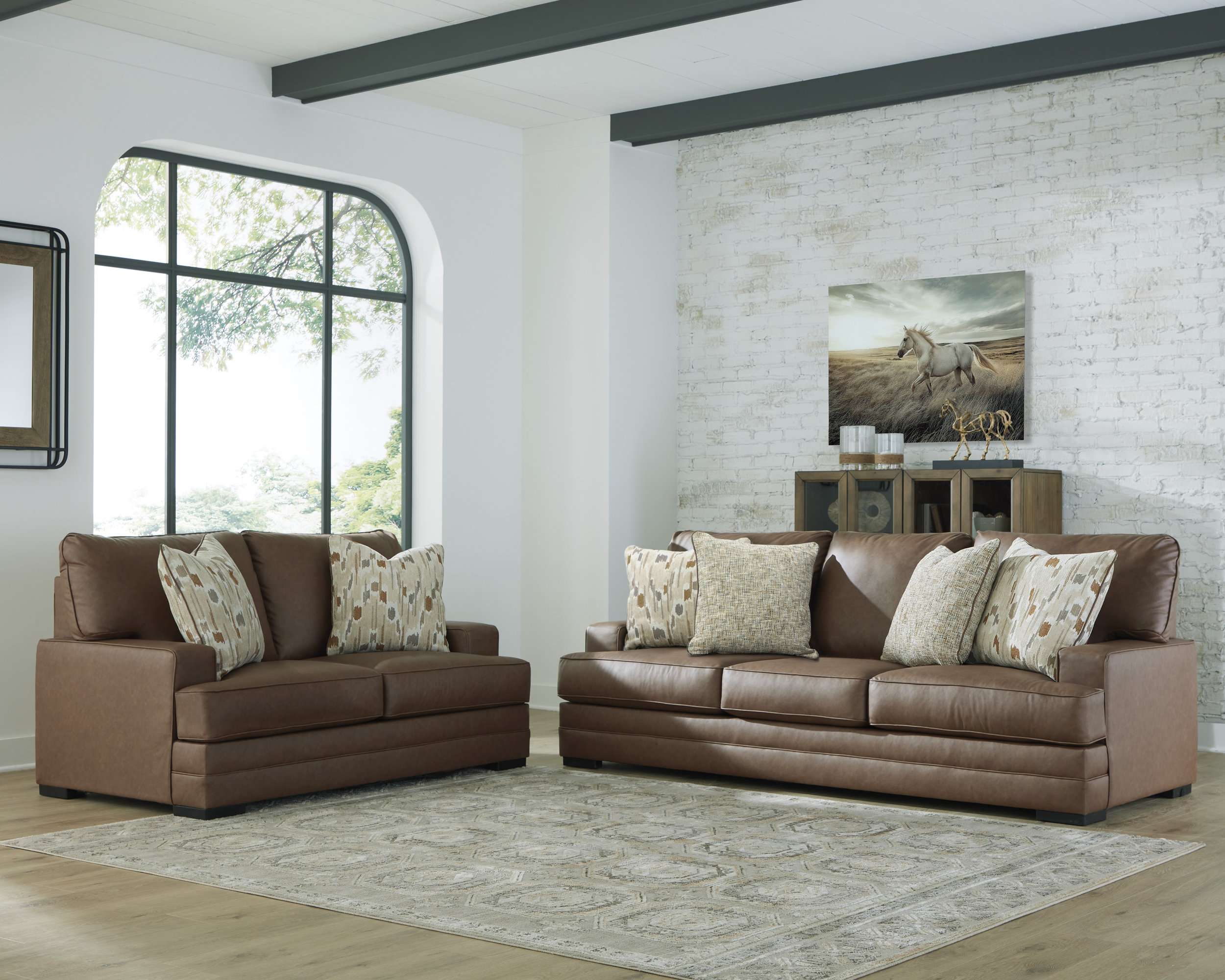 VillaCourt Faux Leather Sofa