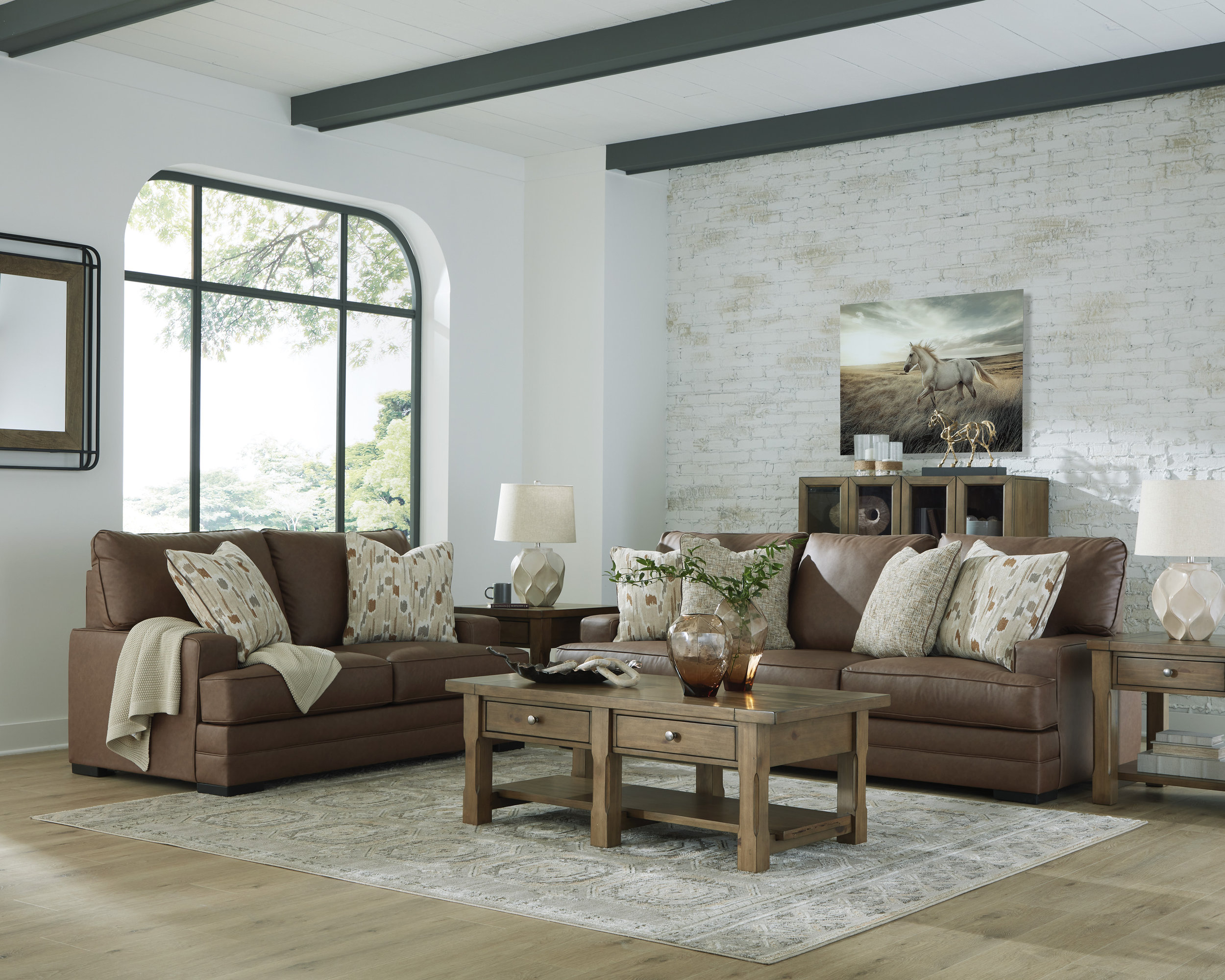 VillaCourt Faux Leather Sofa