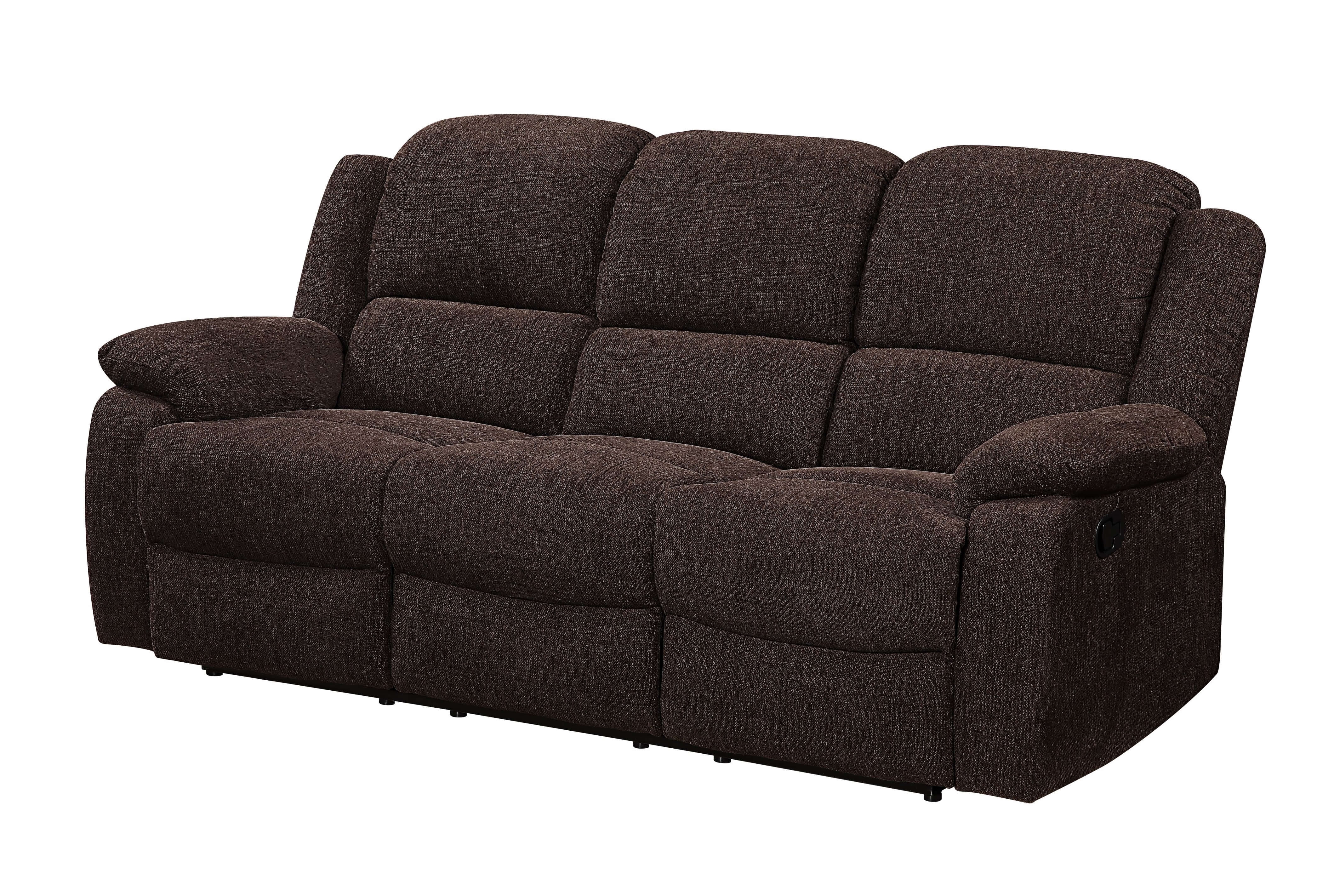 HomeRoots 79" Brown Chenille Reclining Sofa 