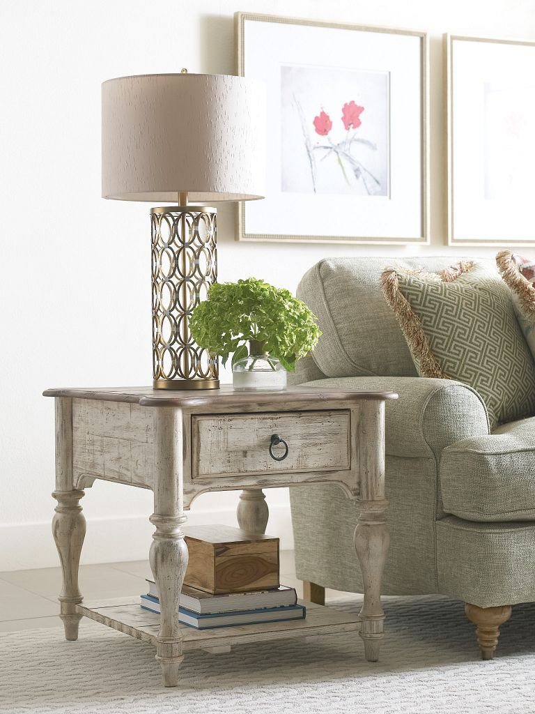 Weatherford Square Wood 1-Drawer End Table