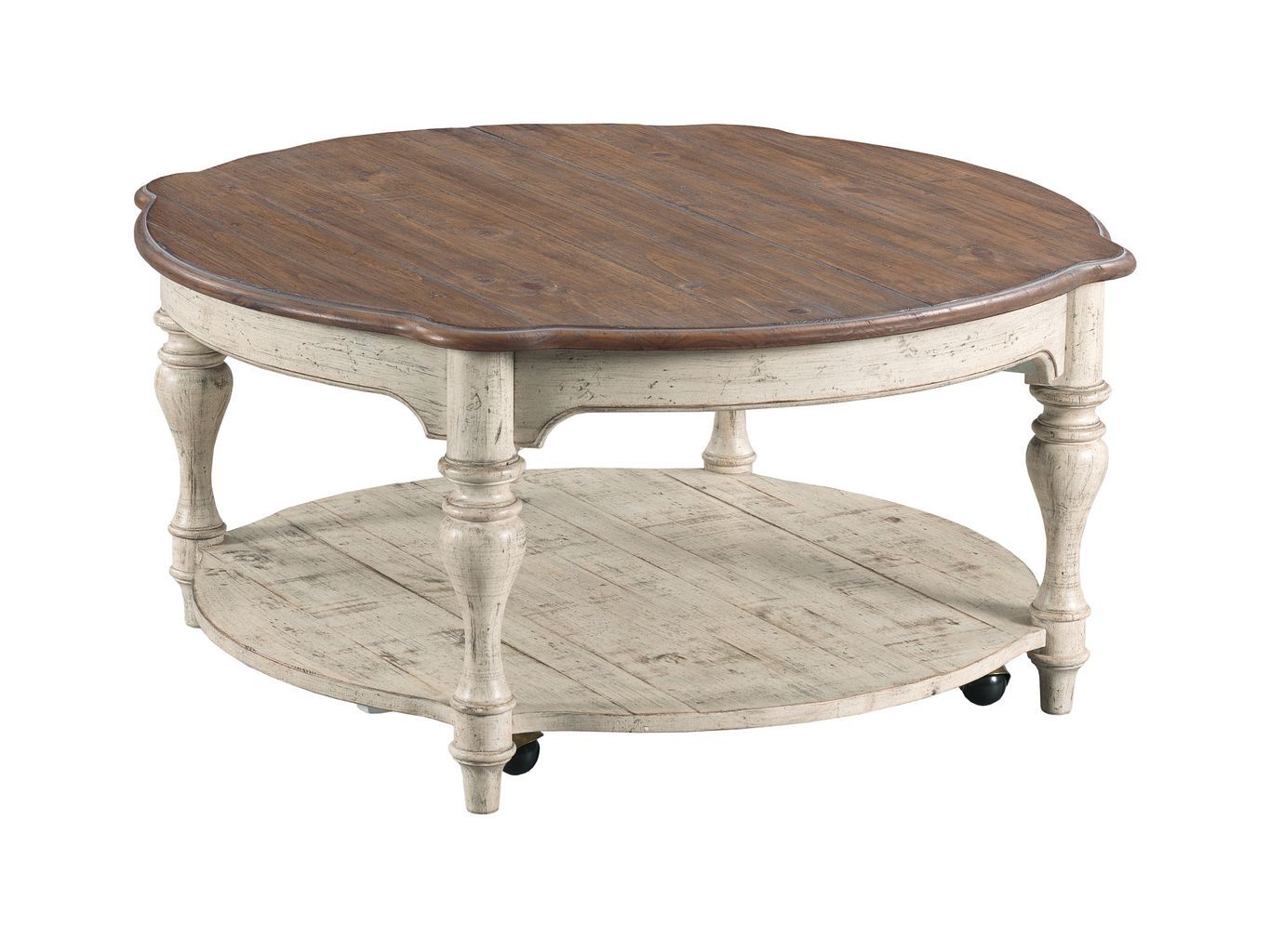 Weatherford Bolton Round Wood Cocktail Table Set
