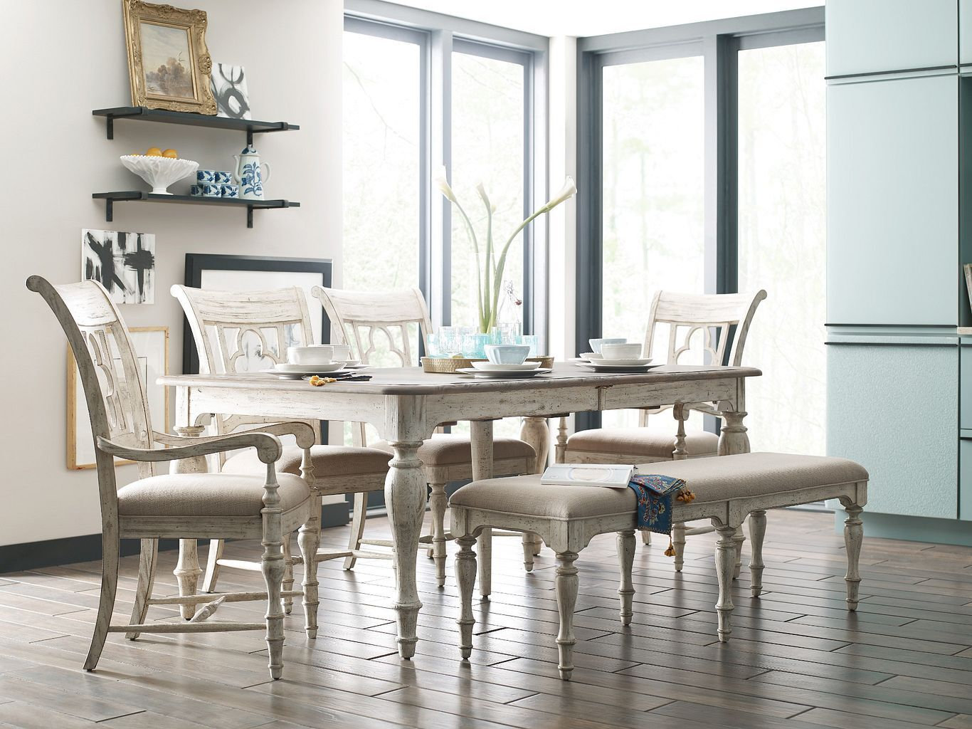 Weatherford Belmont Fabric/Wood Dining Bench