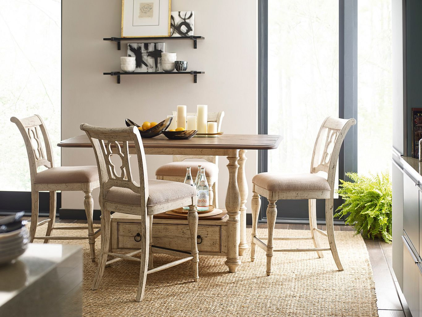 Weatherford Kendal Fabric/Wood Counter Height Chair