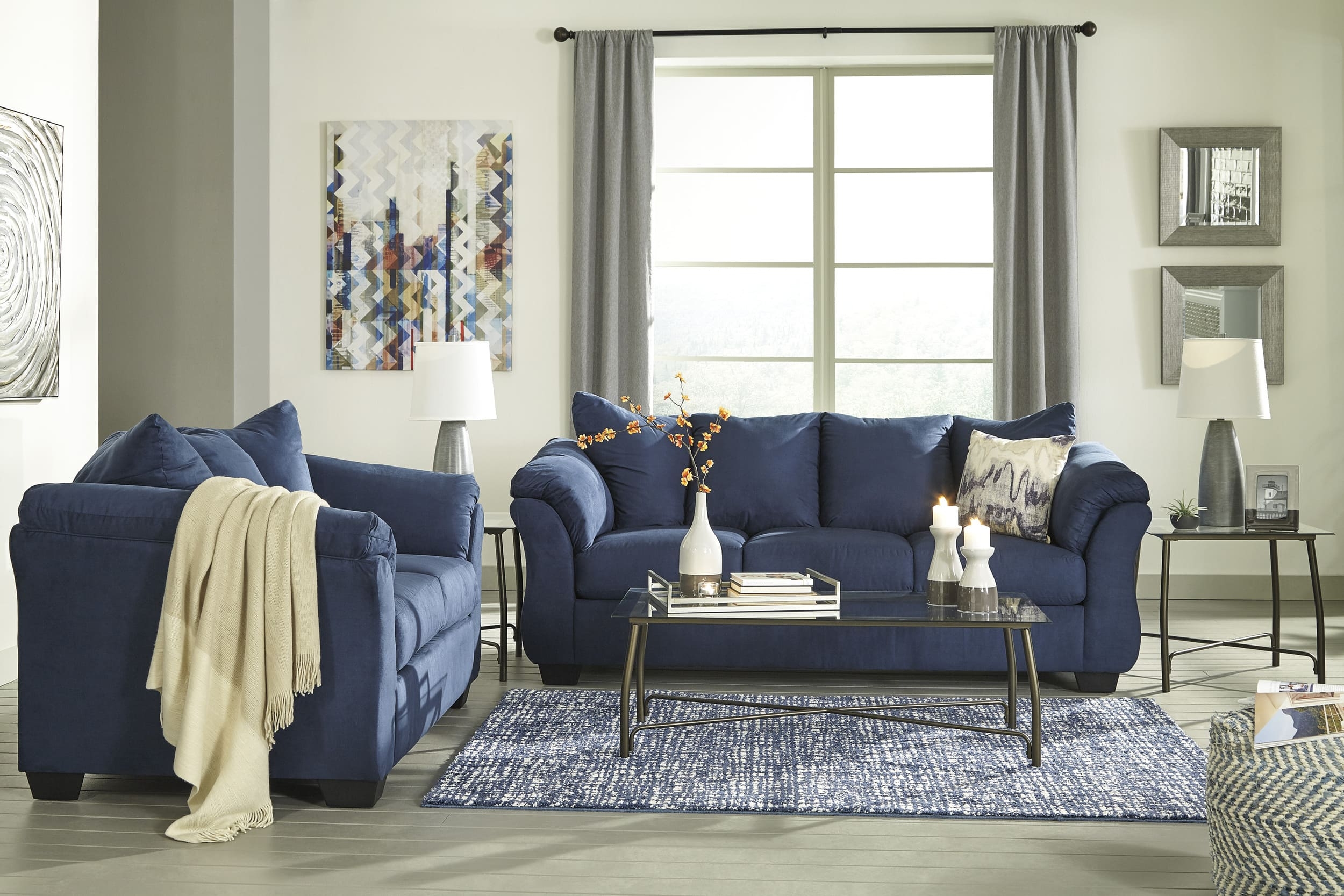 Ashley Darcy Sofa, Loveseat And Center Table