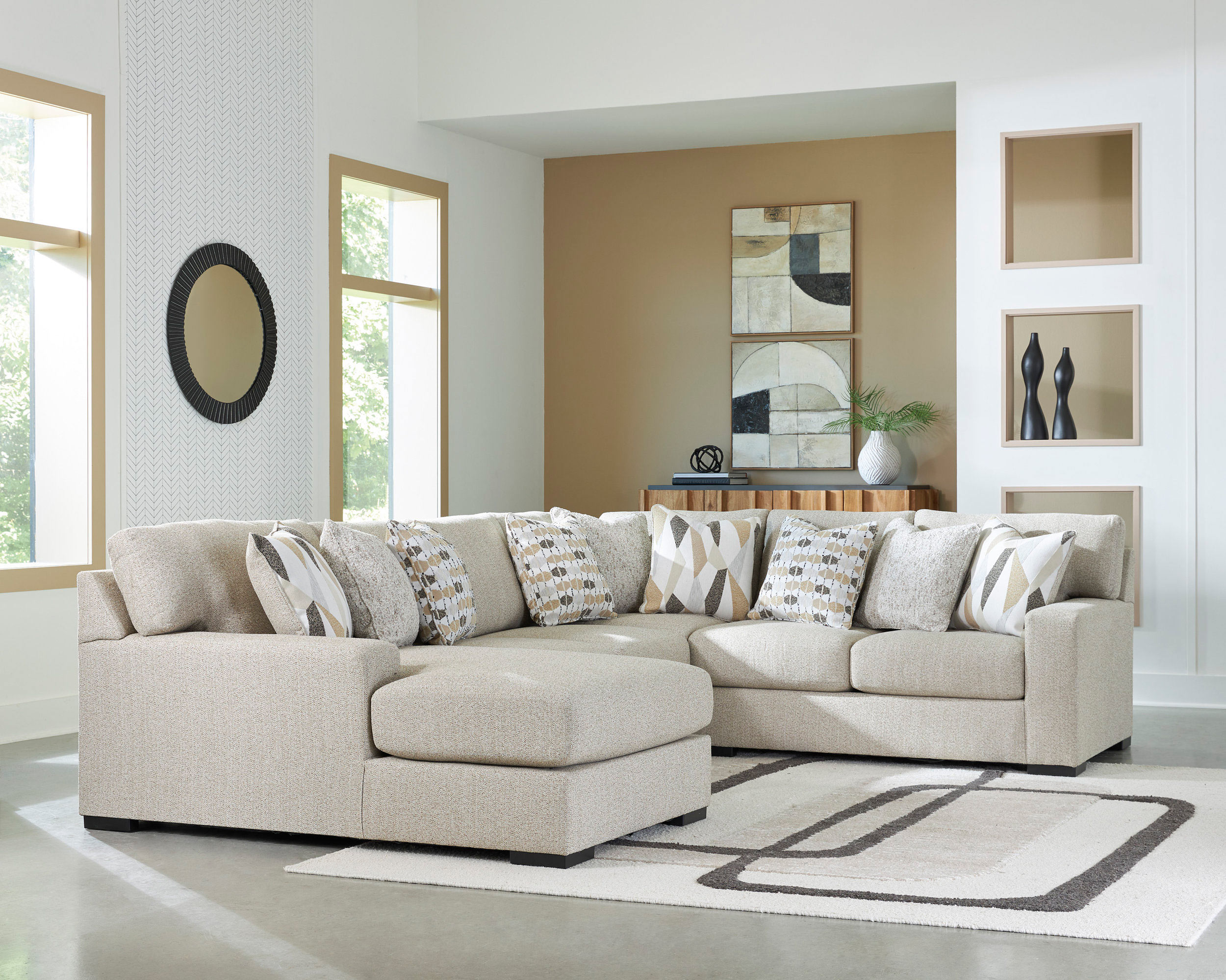 Laurelgrove U-Shaped Polyester 4-Piece Sectional with Chaise