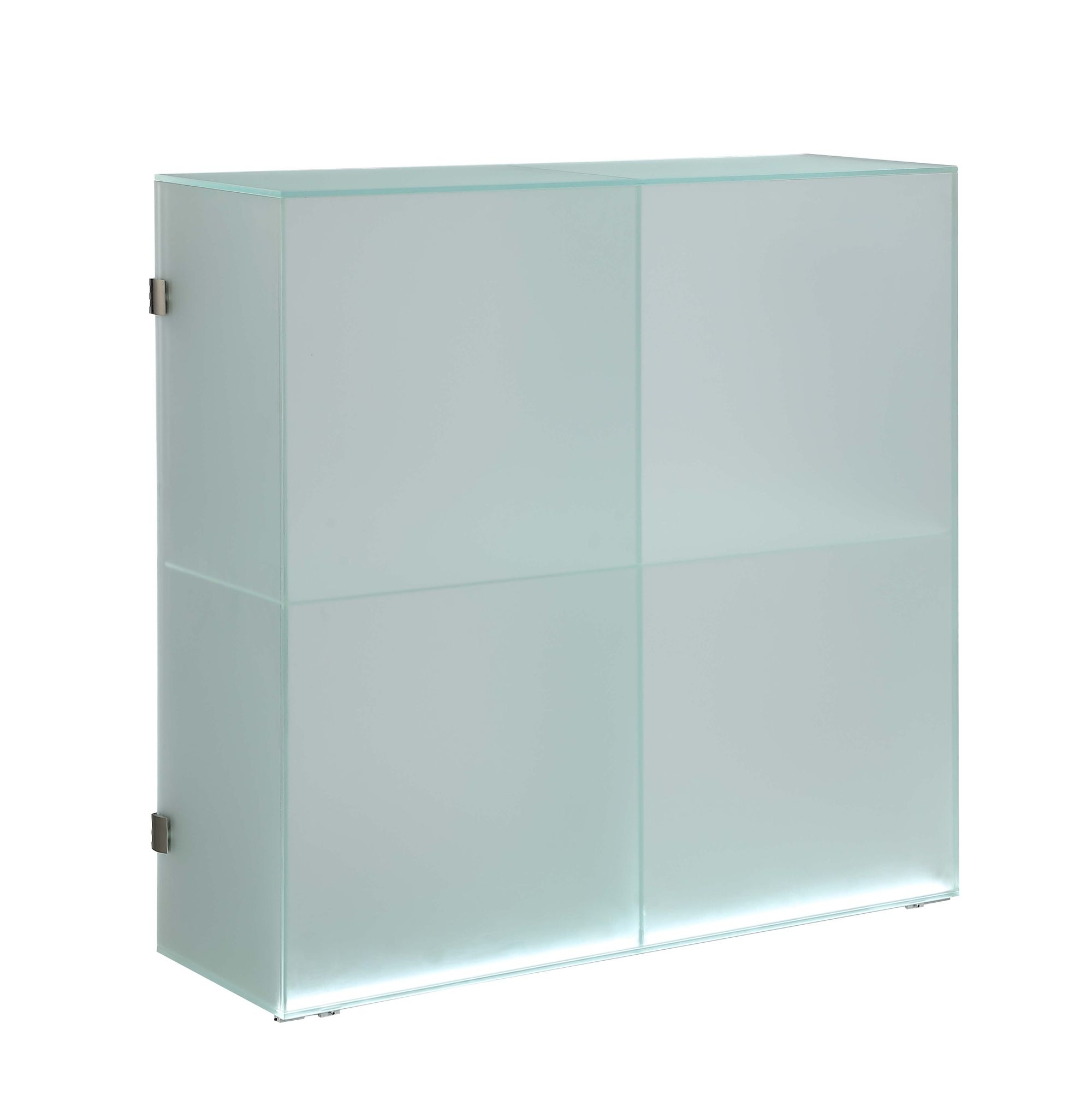 75301 Frosted Glass Cabinet with Doors, Shelves & LED Lights