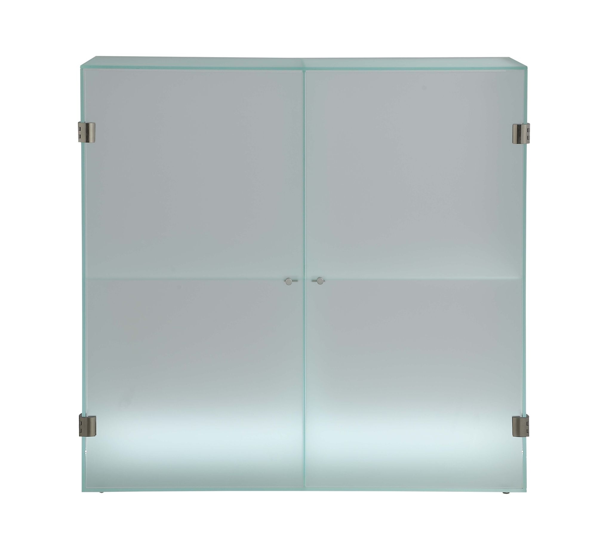 75301 Frosted Glass Cabinet with Doors, Shelves & LED Lights