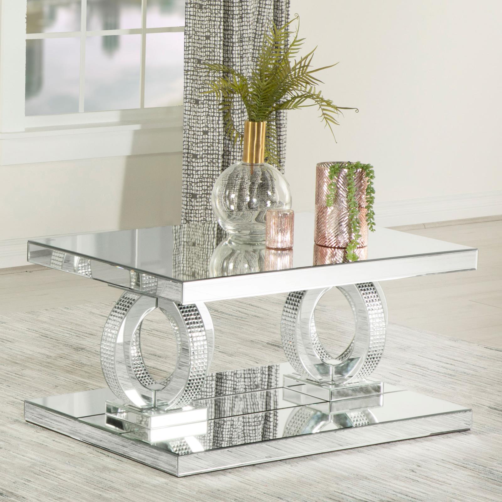 Breena Mirrored Rectangular Coffee Table