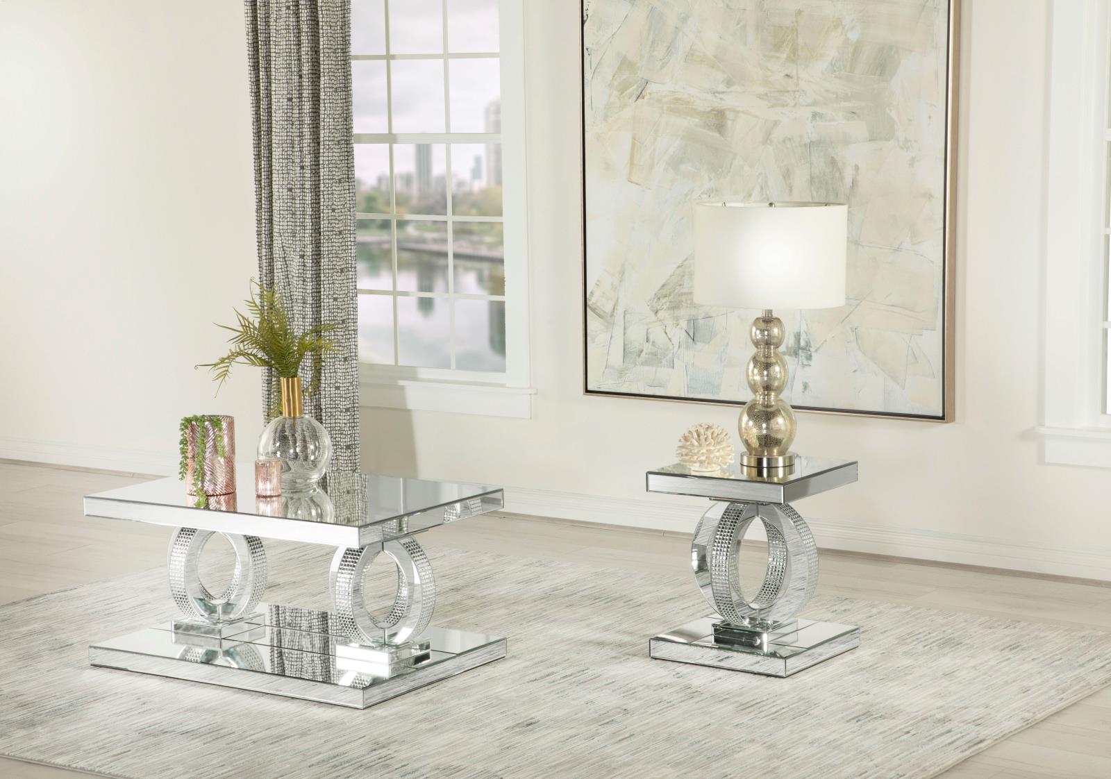 Breena Mirrored Rectangular Coffee Table