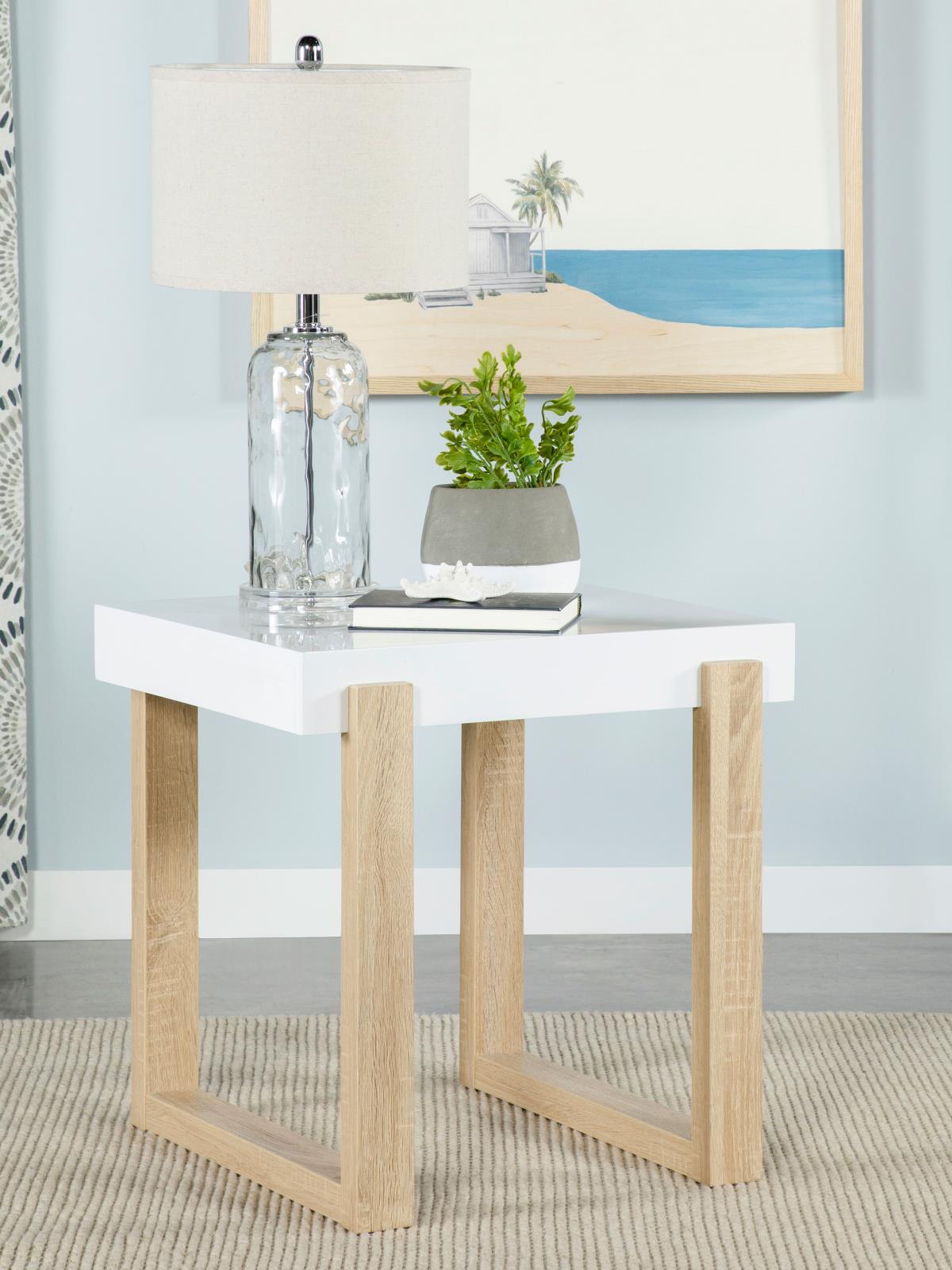 Pala Rectangular End Table with Sled Base