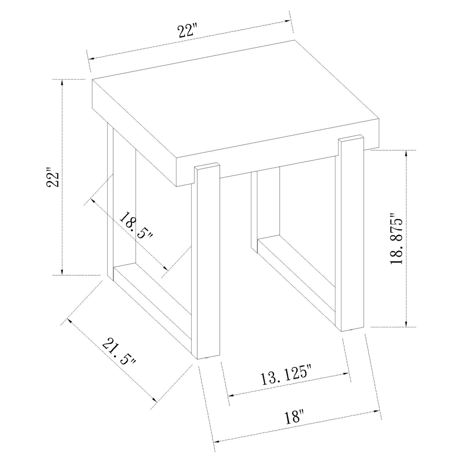 Pala Rectangular End Table with Sled Base