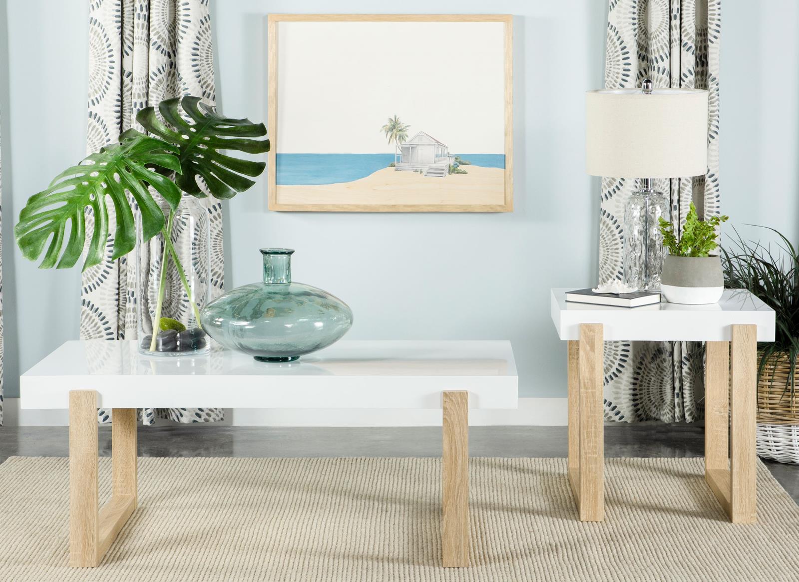 Pala Rectangular End Table with Sled Base