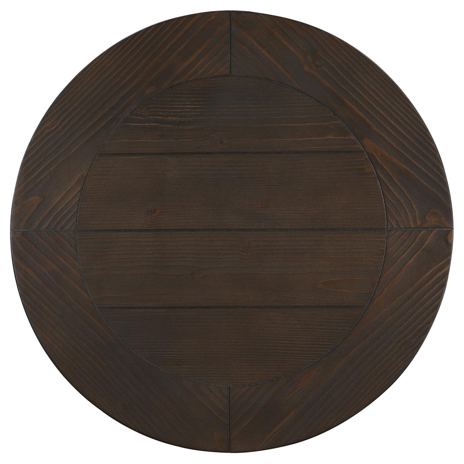 Morello Wood Veneer Round End Table with Pedestal Base