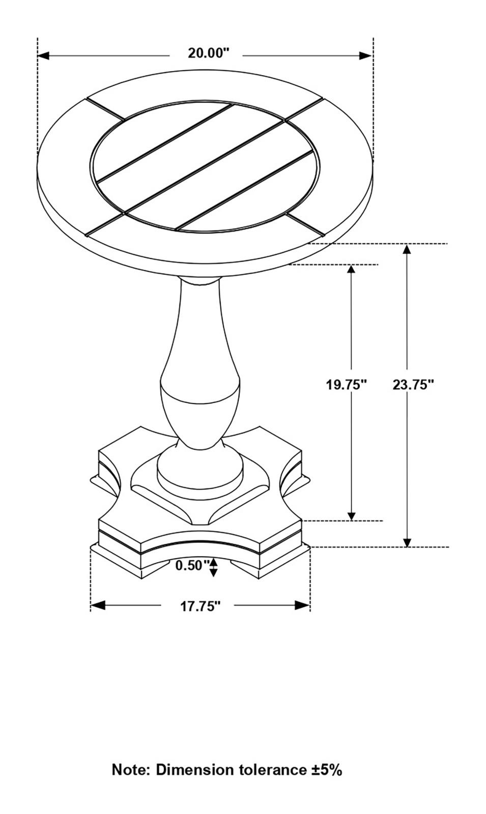 Morello Wood Veneer Round End Table with Pedestal Base