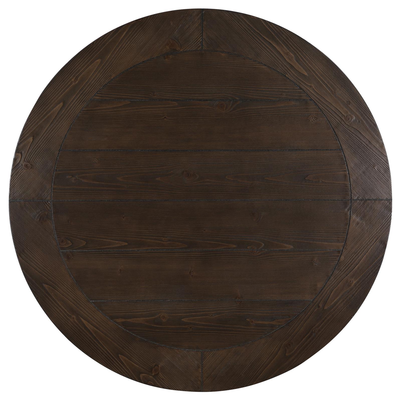 Morello Wood Veneer Round Coffee Table with Pedestal Base