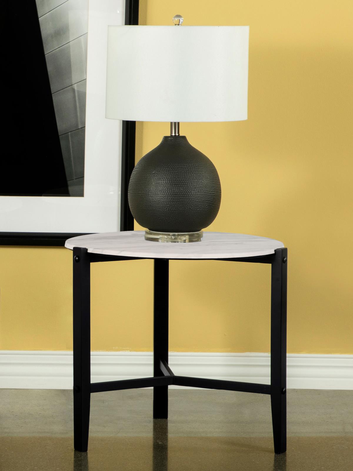 Tandi Round Faux Marble End Table