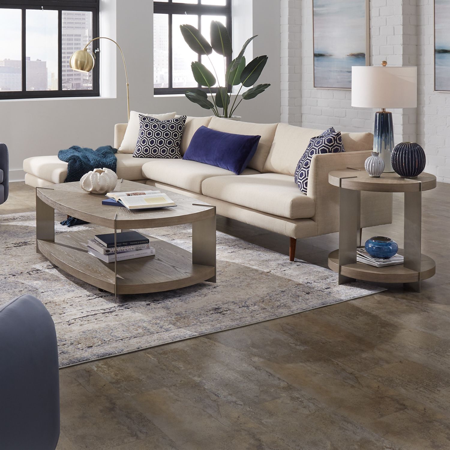 Harlow Round Cocktail Table Set – MDF & Metal