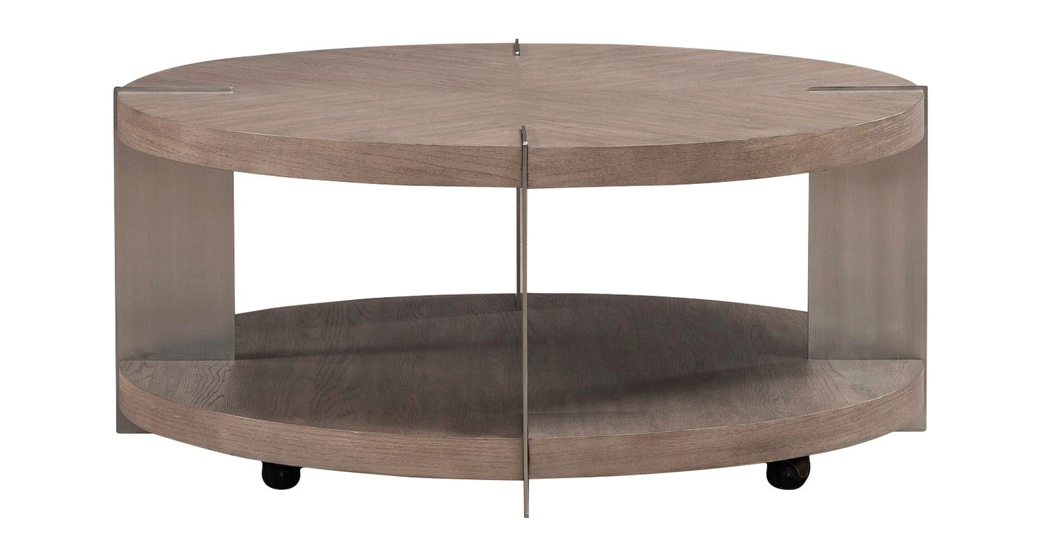 Harlow Round MDF/Metal Cocktail Table w/Casters