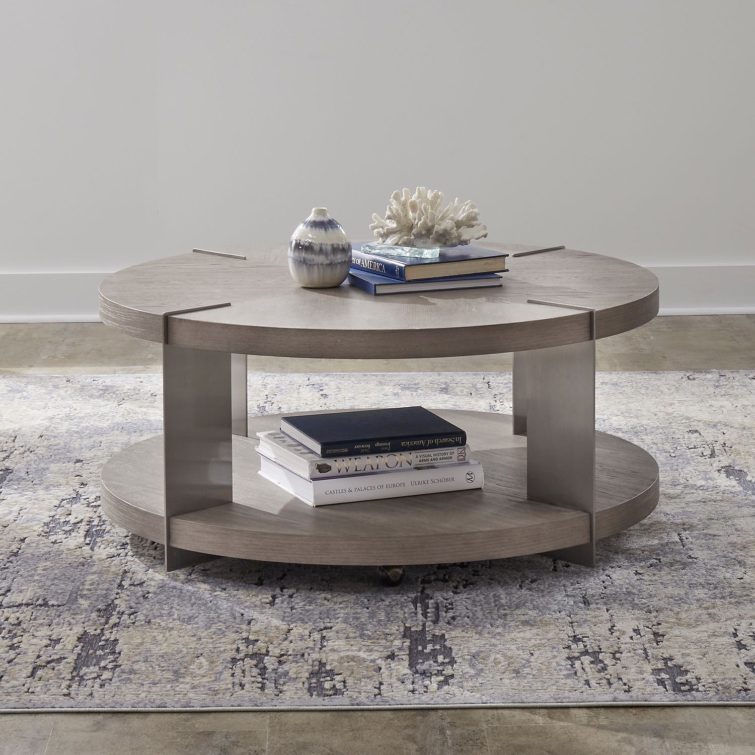 Harlow Round Cocktail Table Set – MDF & Metal