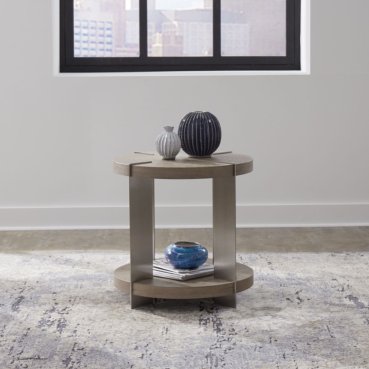 Harlow Round MDF/Metal End Table
