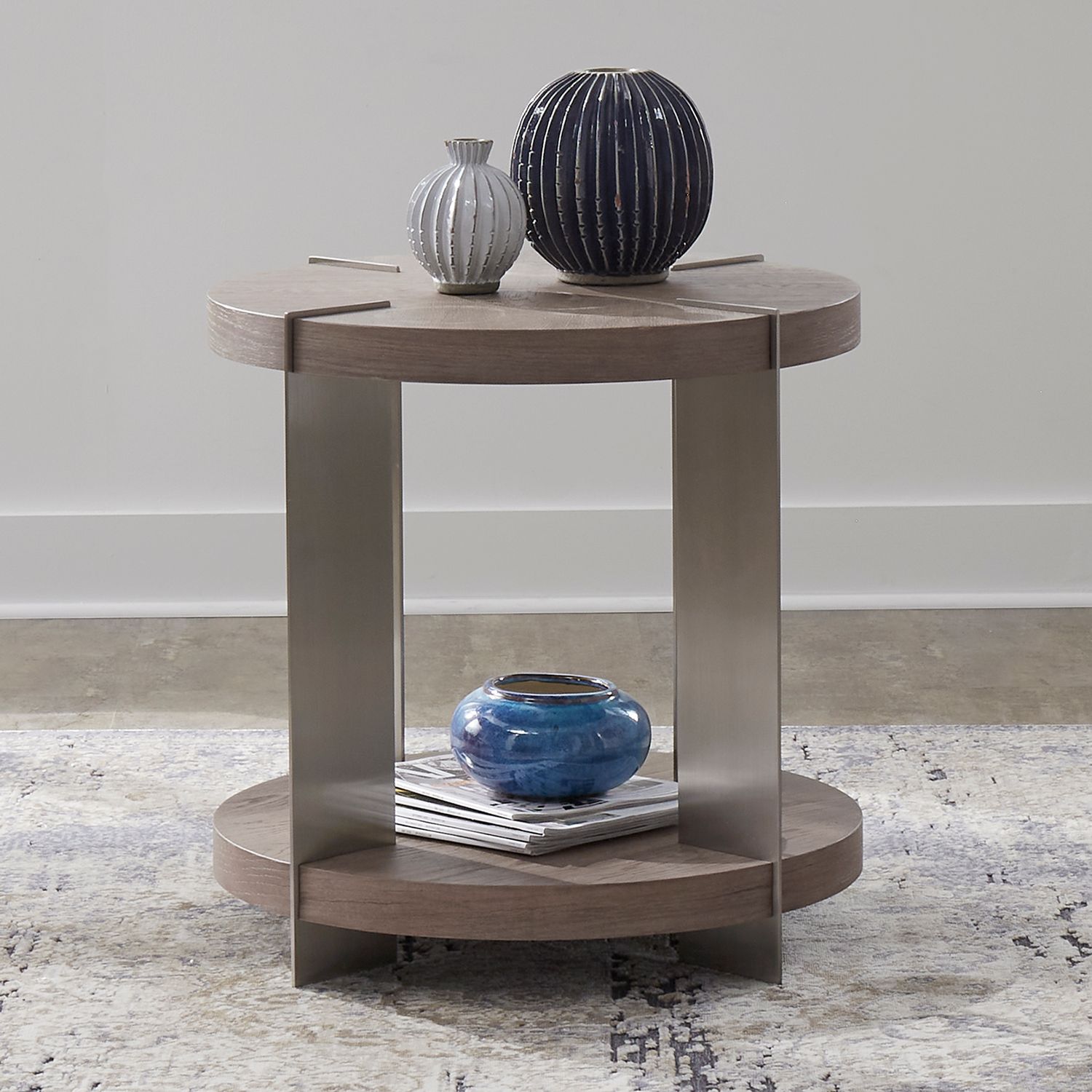 Harlow Oval MDF & Metal Cocktail Table Set – Modern