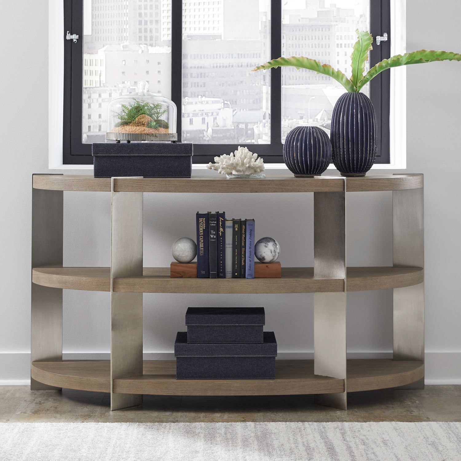 Harlow Demilune MDF/Metal Sofa Table