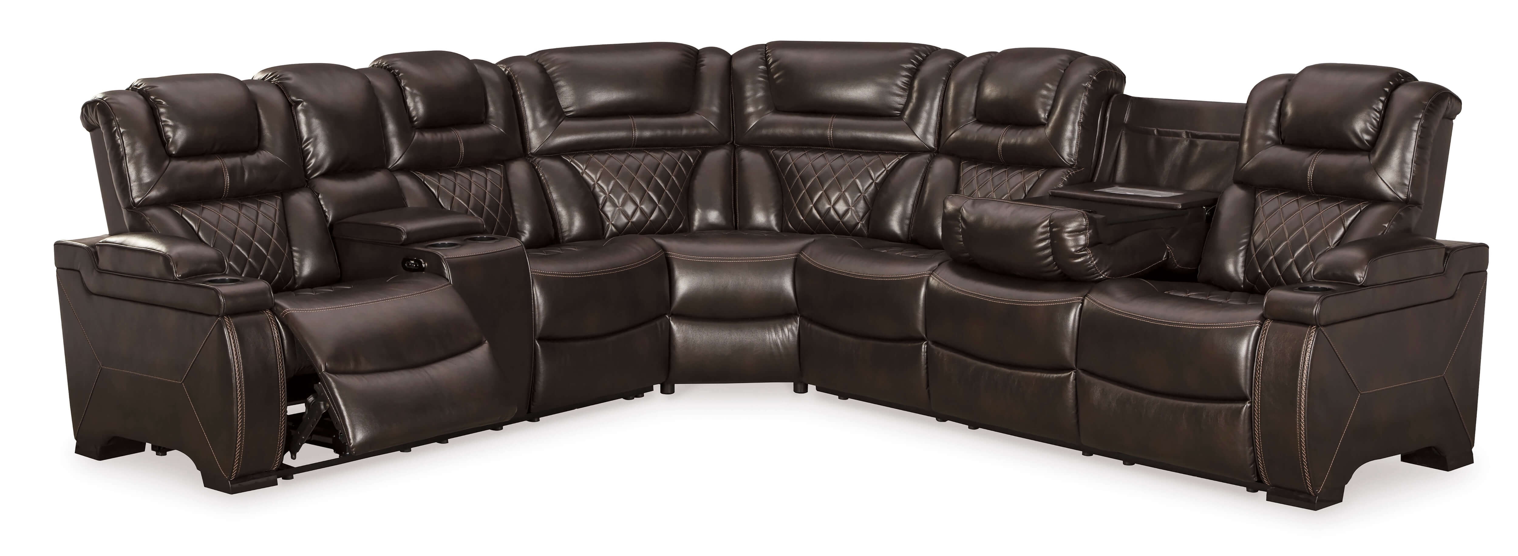 Warnerton 3-Piece Polyester/PU Power Reclining Sectional Sofa