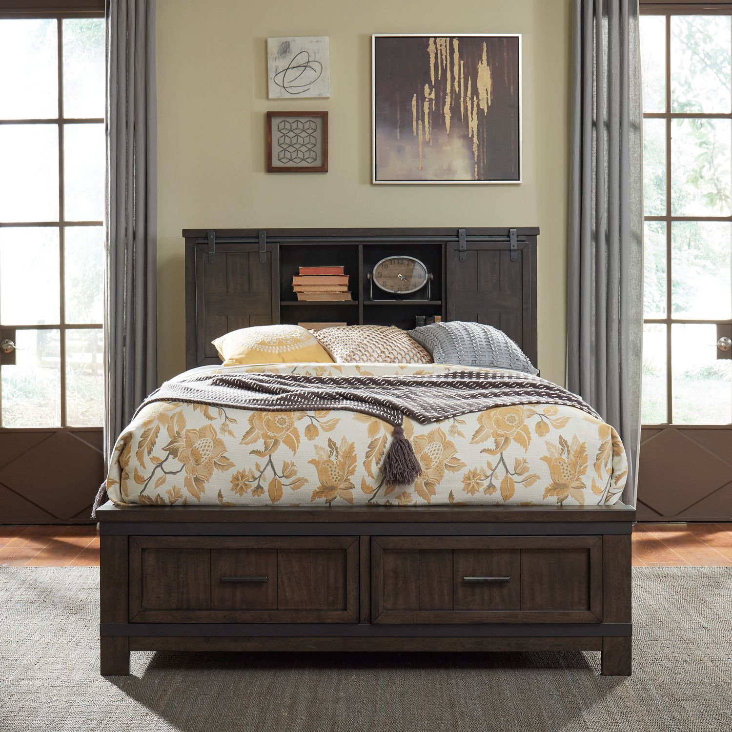 Thornwood Hills Bookcase Bedroom Set | Rustic Storage