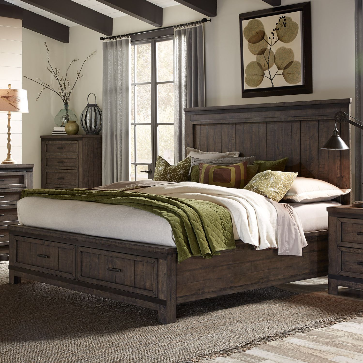 Thornwood Hills Queen Storage Bedroom Set | Rustic Industrial