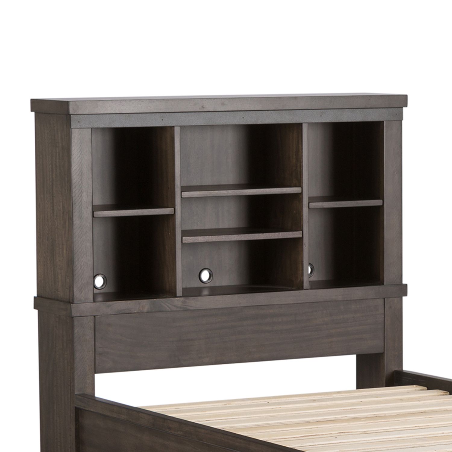 Thornwood Hills Bookcase Storage Bed | Rustic Wood Platform